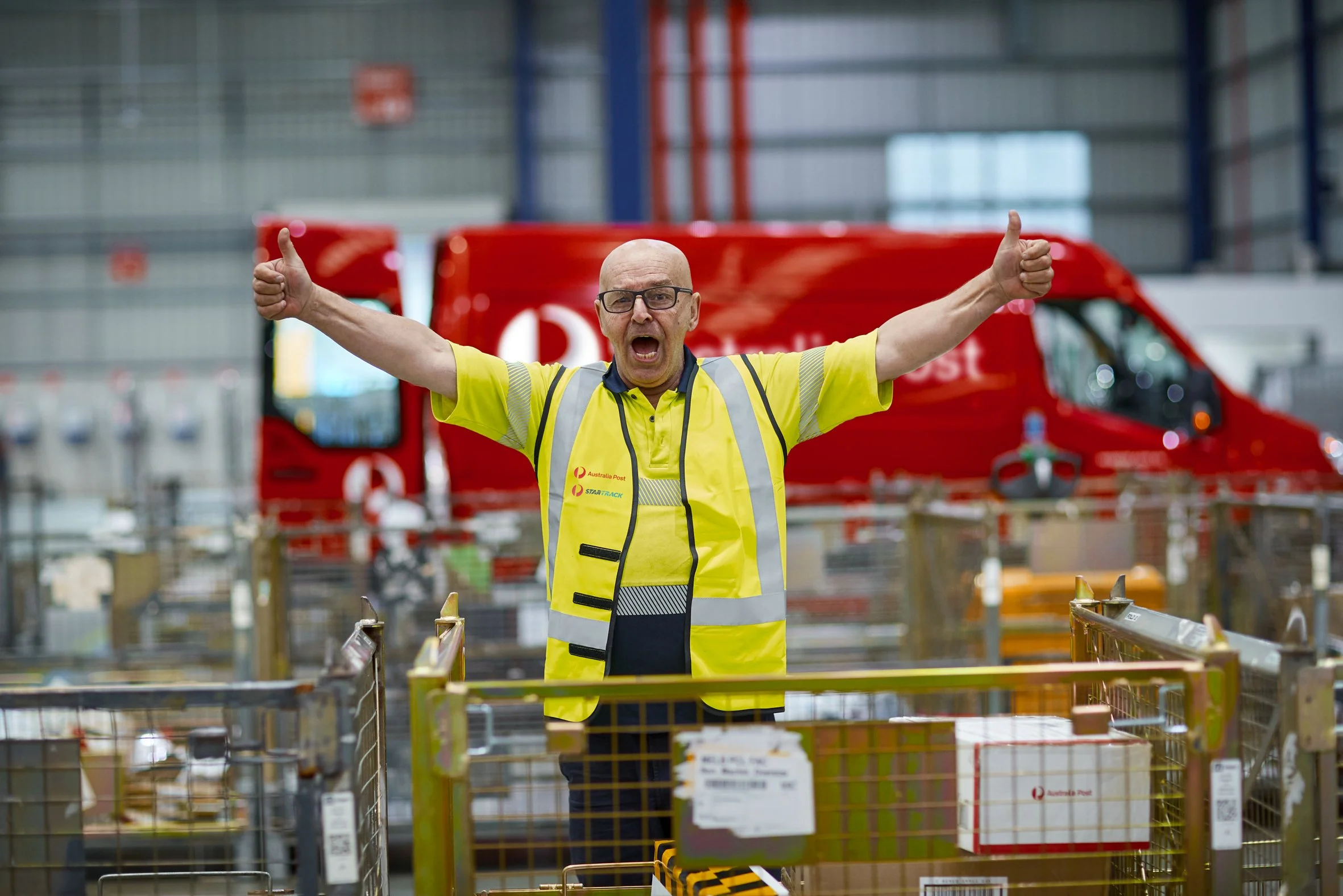 This image shows an employee photographed for Australia Post by Steen Vestergaard. portrait photography, fashion photography, portrait photographer, content photography, website photography, advertising photography, commercial photography, content ph