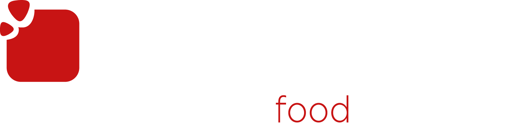 Logo van SpuTio met een rood vierkant en de tekst 'SPUTIO' en de ondertitel 'we deliver food happiness' in wit en rood.