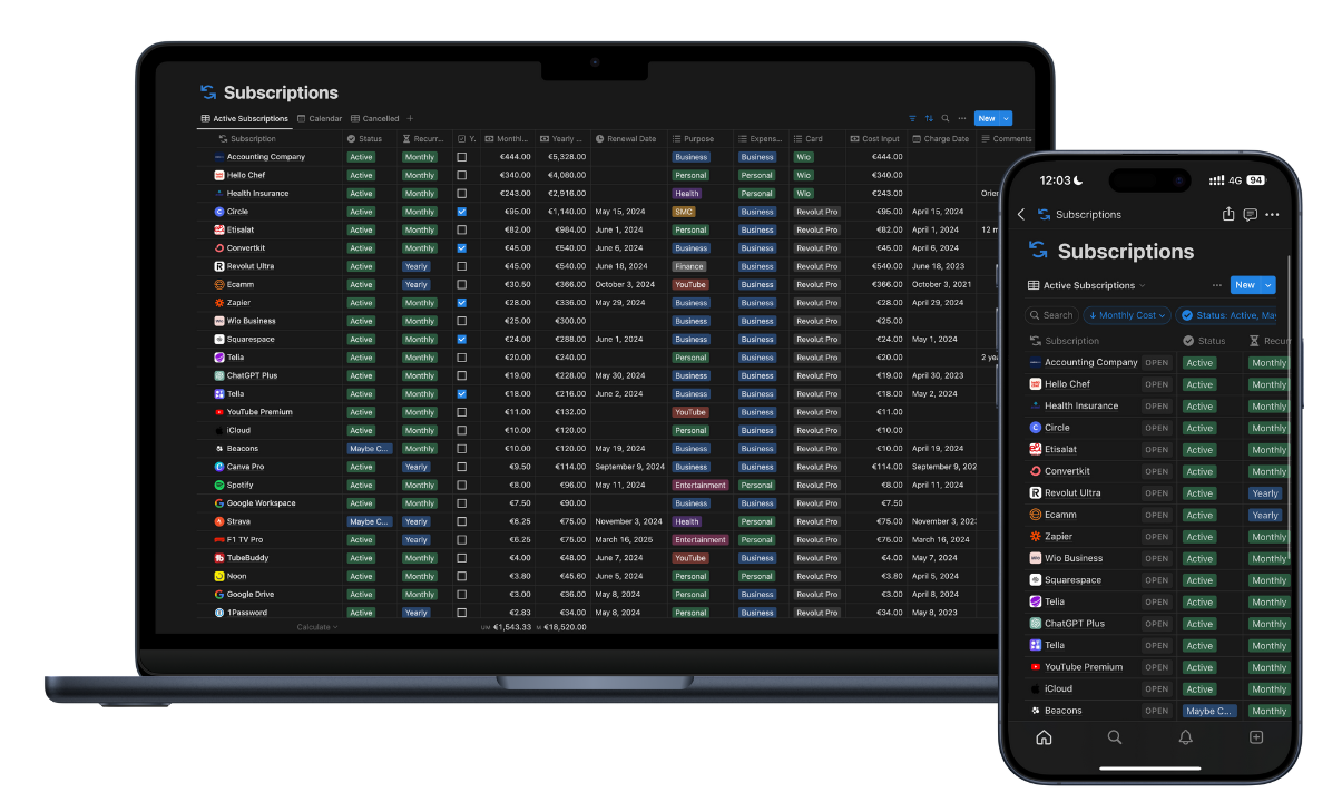 Subscription Tracker
