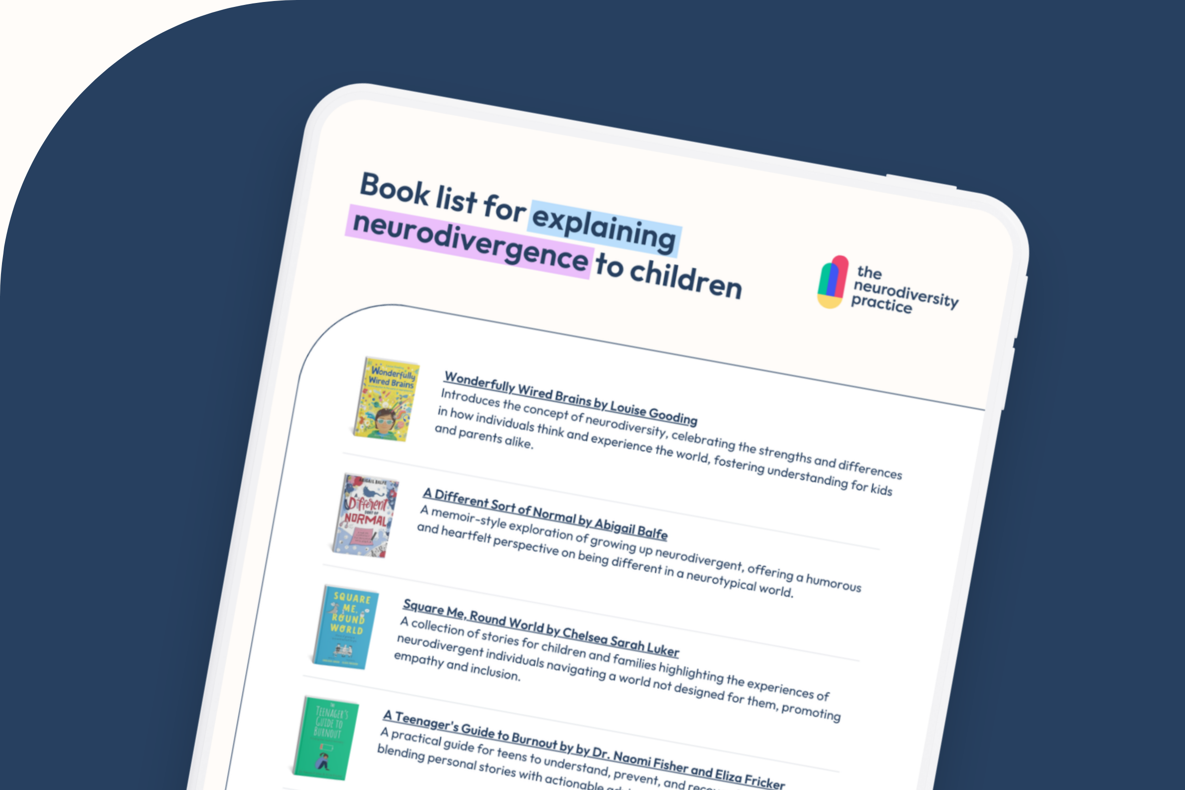 FREE - Book List for Explaining Neurodivergence to Children