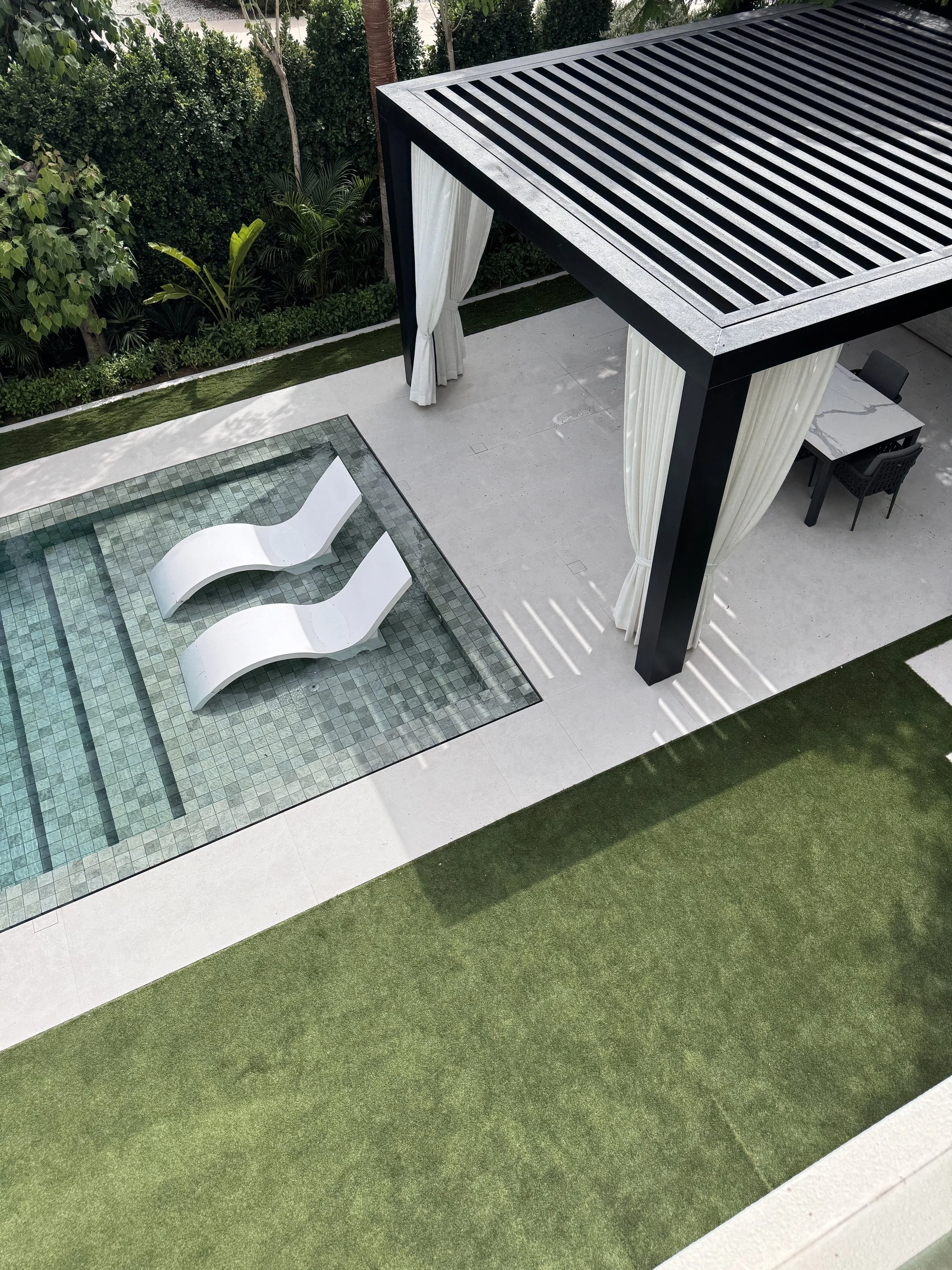 Private villa pool and pergola, Dubai