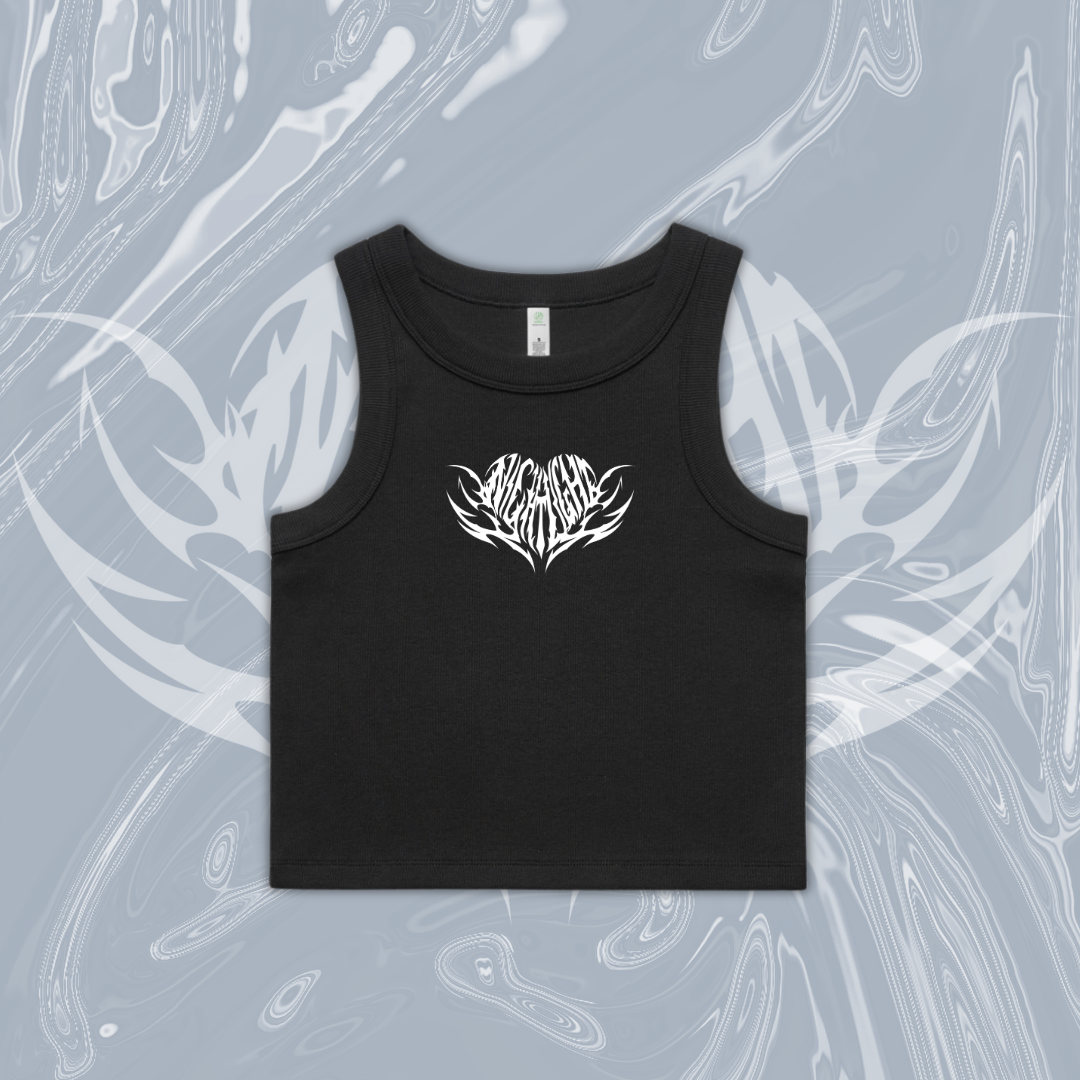 nightlight WINGS Crop Tank - BLACK