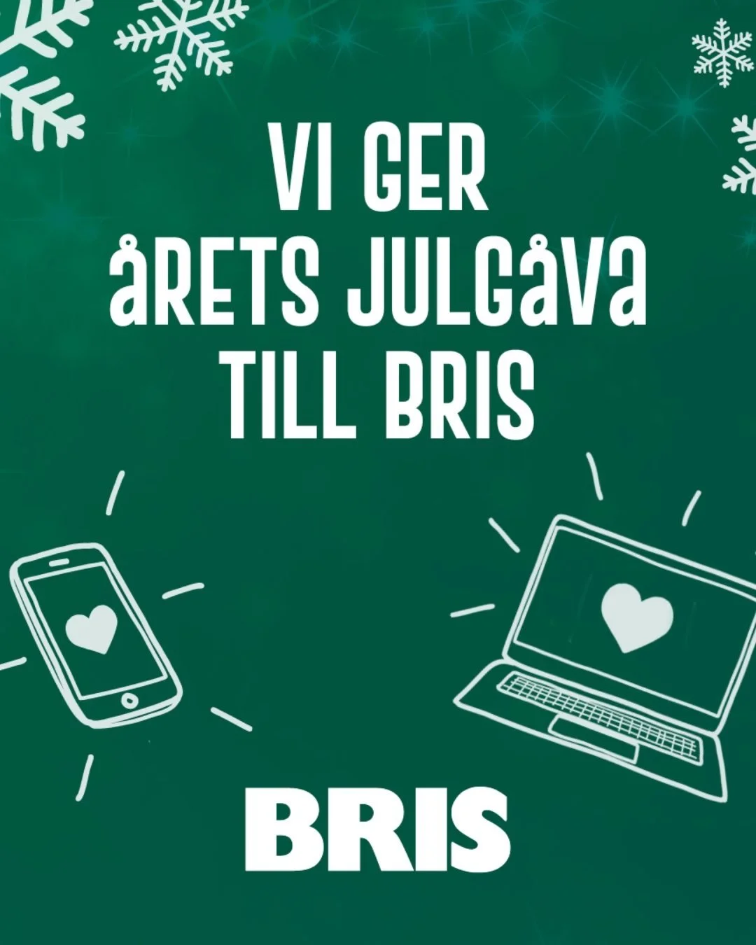 &Auml;ven i &aring;r g&aring;r Swemas julg&aring;va till Bris 💙
 
Julen handlar om omtanke och vi &auml;r stolta &ouml;ver att &aring;terigen st&ouml;tta Bris och deras viktiga arbete f&ouml;r barn och unga &ndash; att ge trygghet, hopp och n&aring;