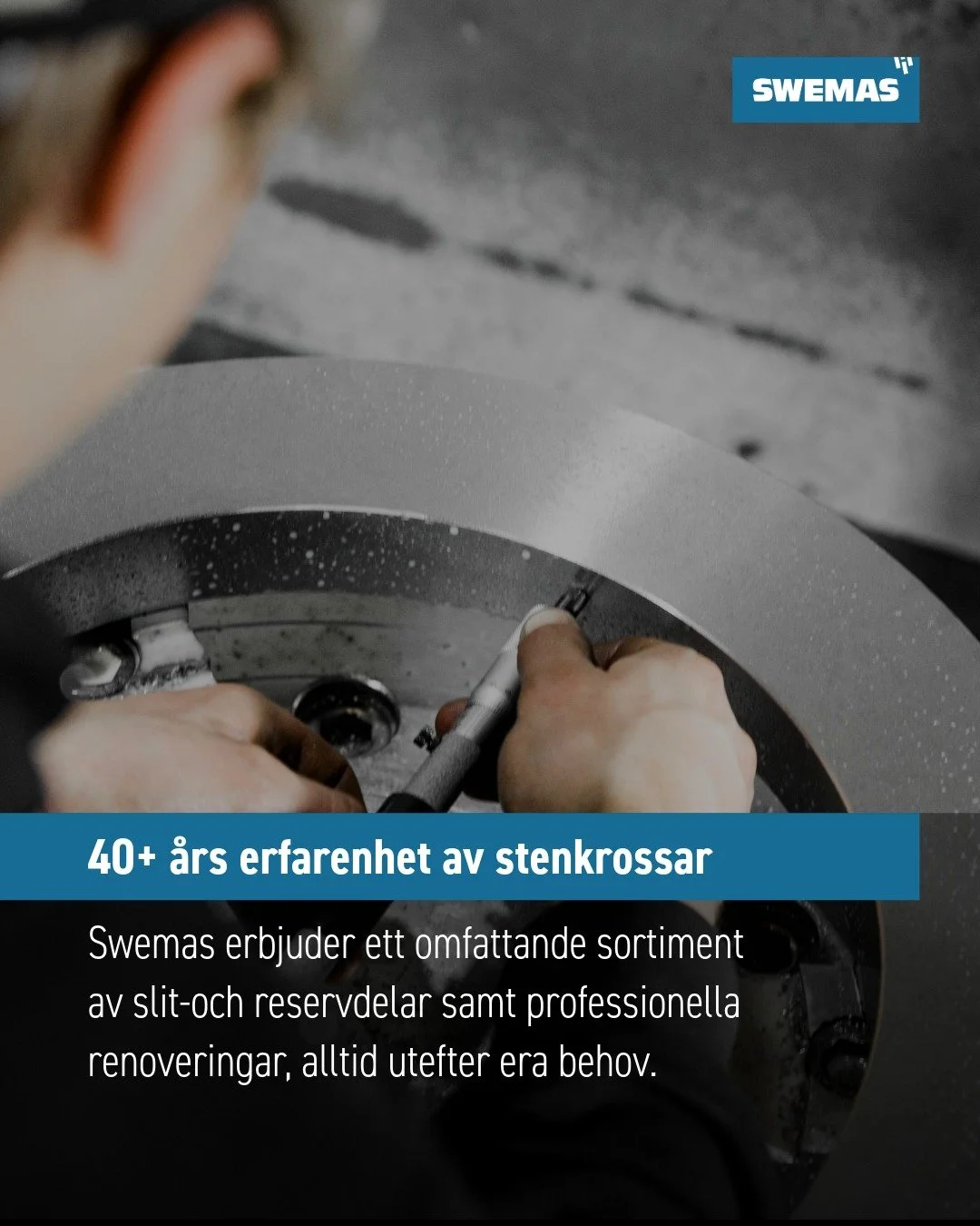 Erfarenhet som g&ouml;r skillnad! ⚙️
 
Med &ouml;ver 40 &aring;rs erfarenhet i branschen hj&auml;lper vi v&aring;ra kunder att h&aring;lla stenkrossar i toppskick genom h&ouml;gkvalitativa slitdelar, reservdelar och skr&auml;ddarsydda renoveringsl&ou