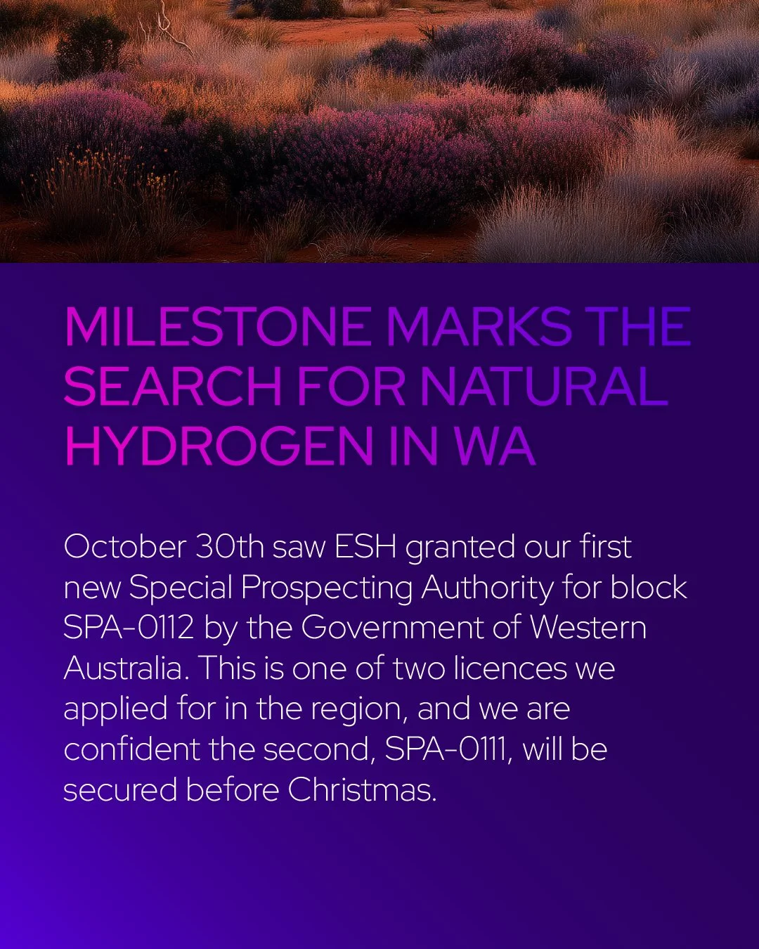 Carousel for Earth Source Hydrogen's Linkedin announcing their latest land acquisition. Imajica Brand Evolution (2025)