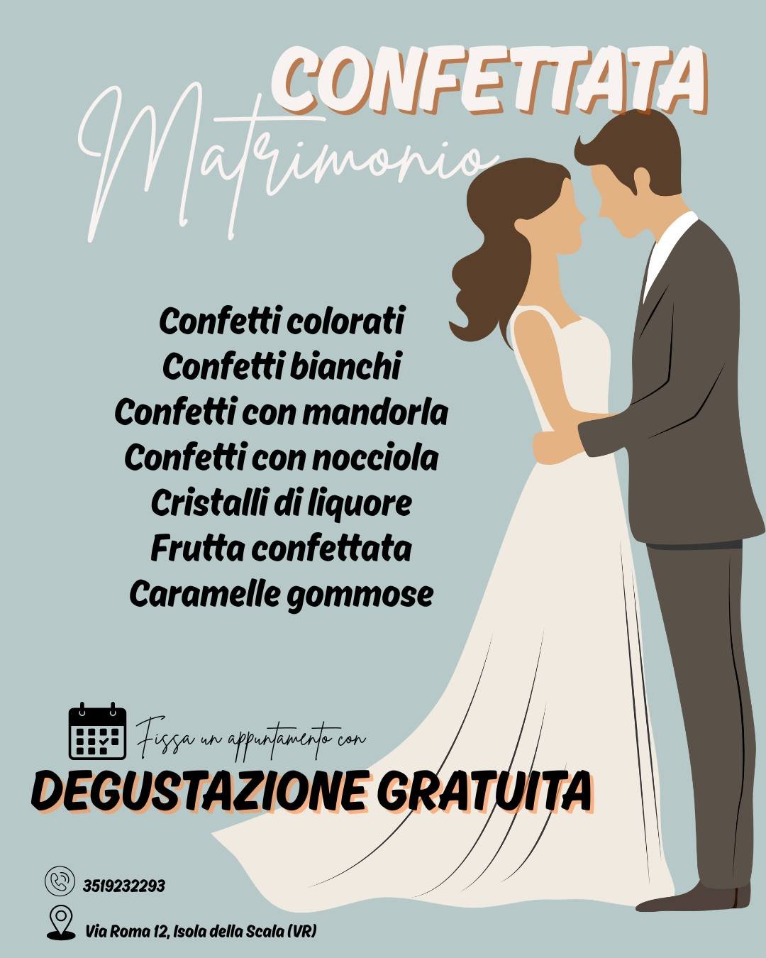 I preparativi per un matrimonio sono tanti: data, location, partecipazioni, vestito, fiori, fotografo, macchina e tanto ma tanto altro! 

Non trascurare nessun dettaglio: sar&agrave; uno dei giorni pi&ugrave; belli della tua vita! ✨

Ora veniamo ai c