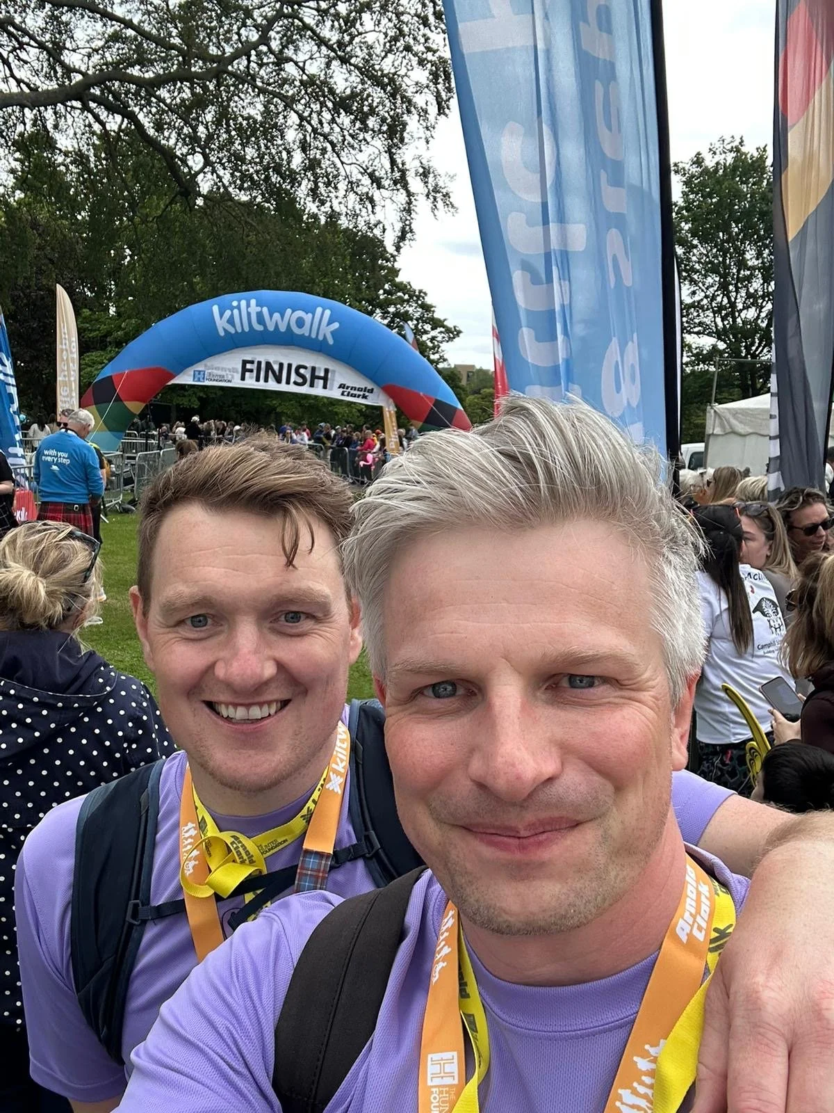 Alan and Craig at the Kiltwalk finish 2026.jpeg