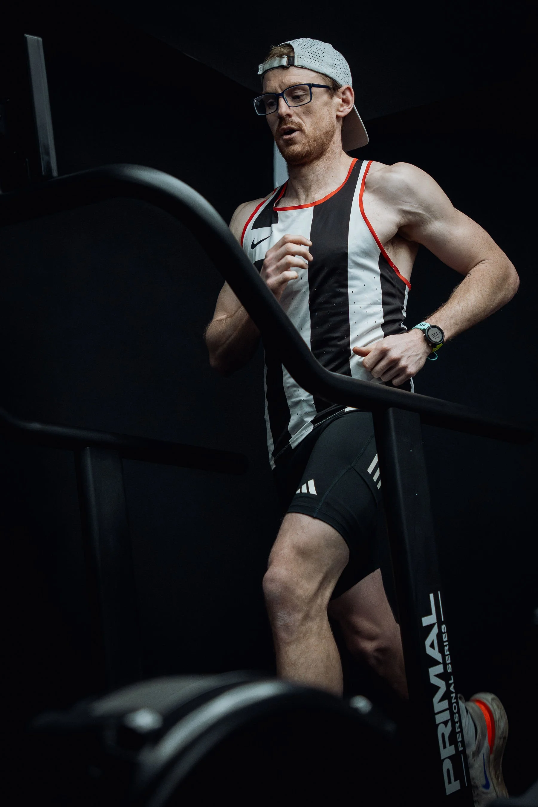 CTP Training member running on a treadmill during a cardio session at the gym in Morpeth.