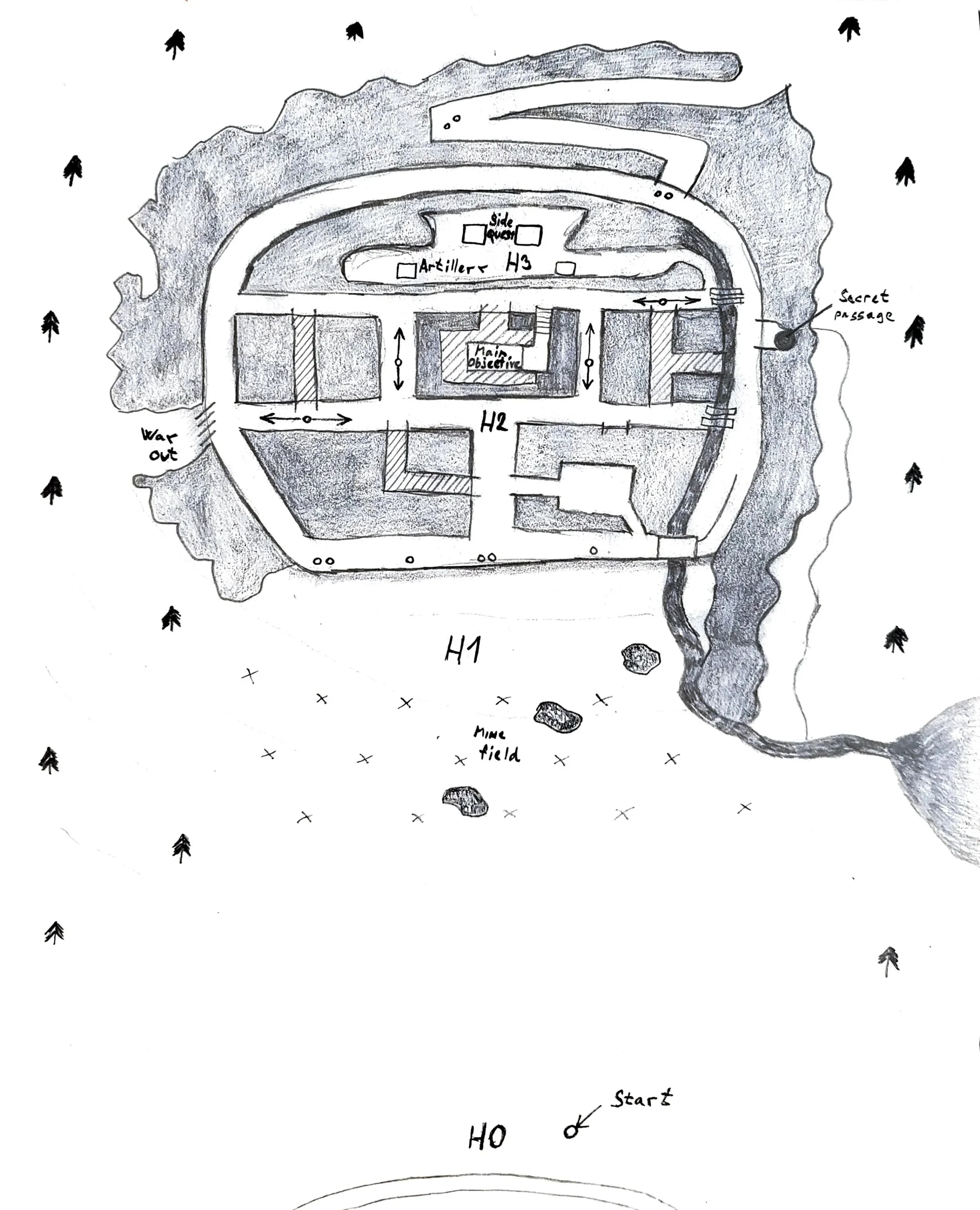 Sketch of No Man's Land level v2