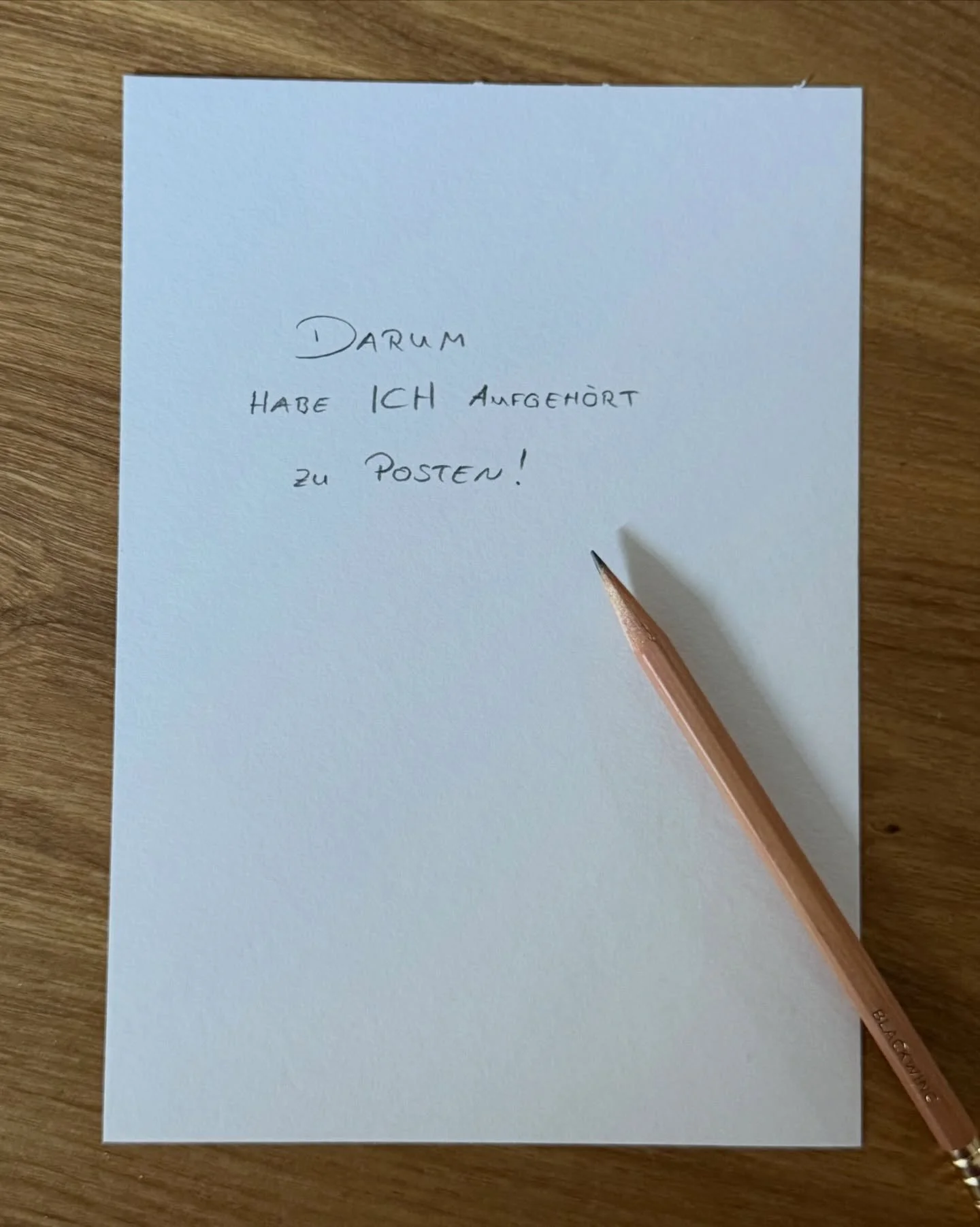 Ich &uuml;berdenke seit einer Weile, wie ich diesen Post gestalten soll.
Als Reel, Karussell, Bild oder ganz anders?

Ich habe es jedes Mal wieder &uuml;berdacht und am Ende nichts gemacht.

Heute habe ich mich dazu entschieden, es einfach zu machen.
