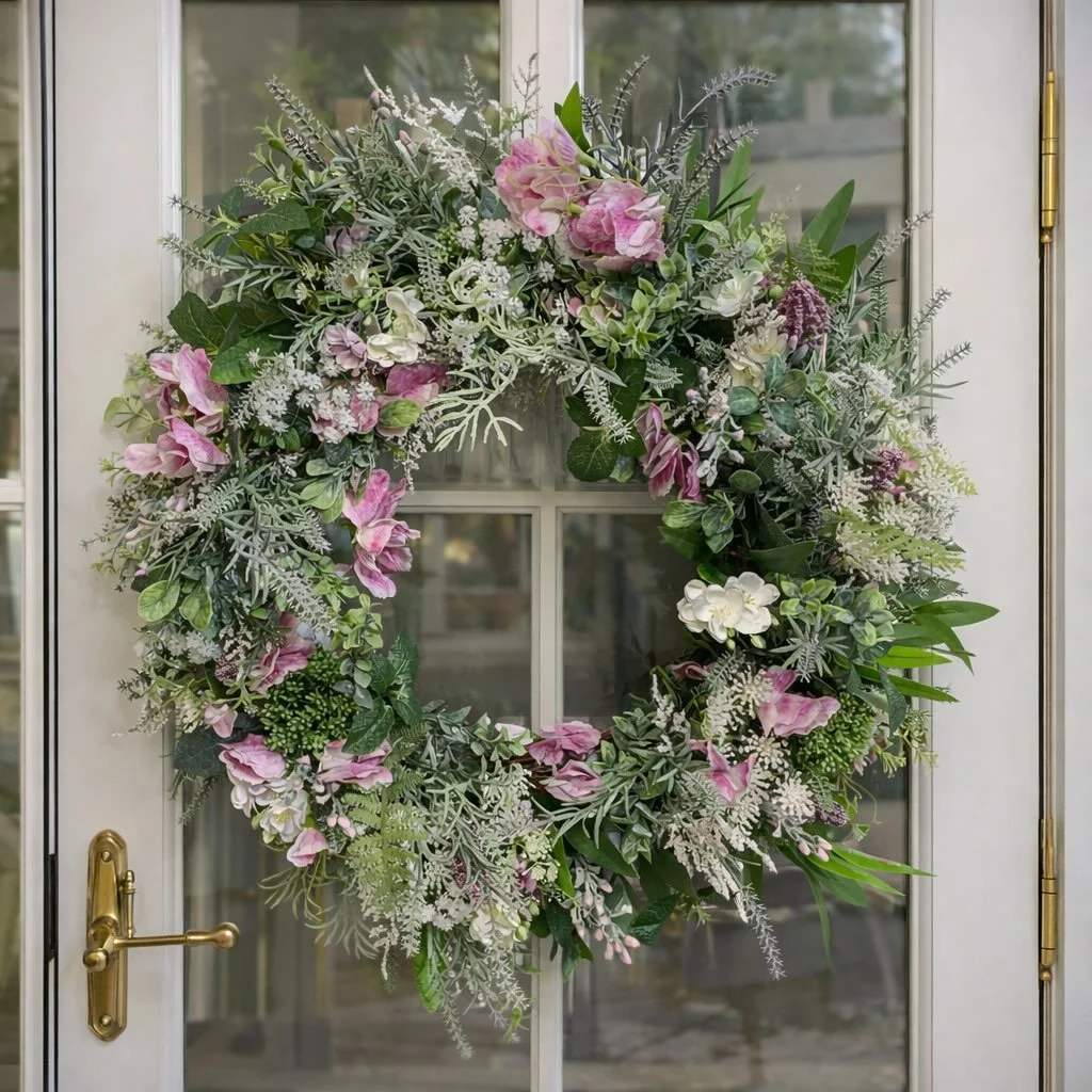 Evening, lots of messages for this wreath today so I&rsquo;ve just restocked it again. It&rsquo;s the dusky pink sweetpea wreath. Perfect for spring with  just a tiny touch of colour. Xx #sweet pea #spring #springflowers #springwreath
