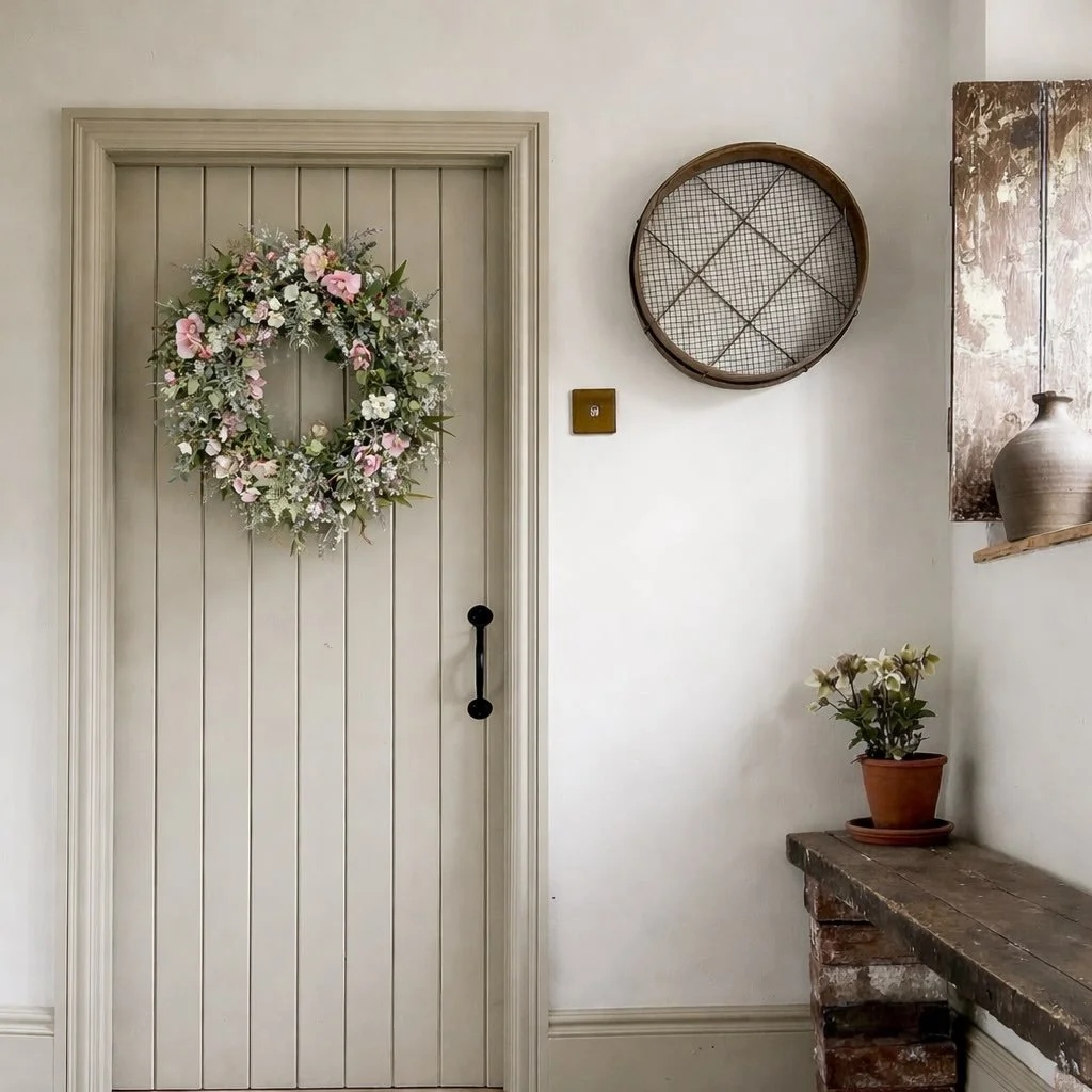 Sunny Saturday, spent this morning in the garden and the afternoon making wreaths. Really enjoying all your pics of the spring sunshine. The dusky pink sweetpea pea looks perfect here. #spring #springhassprung #springwreath