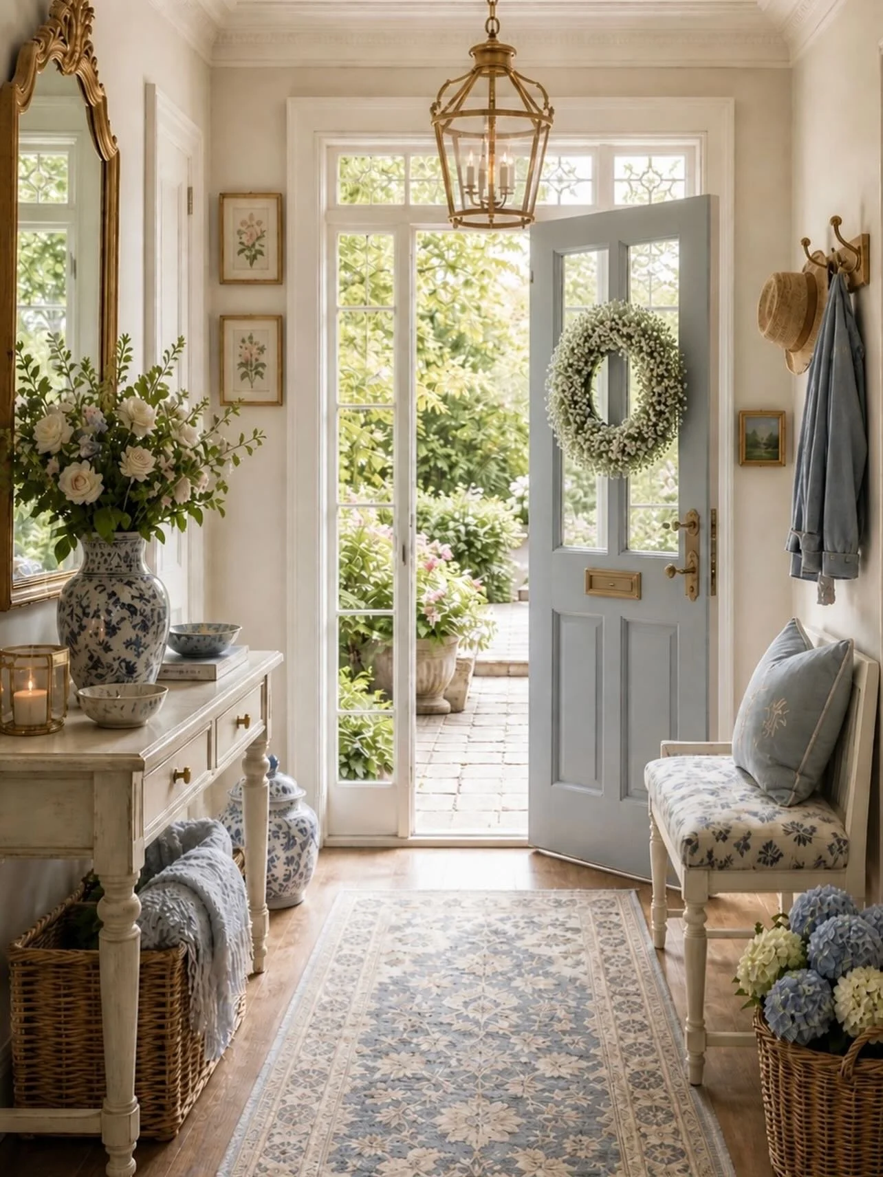 Evening everyone, wanted to share this beautiful pic of Catherine&rsquo;s hallway and the perfect Linum wreath.hope you&rsquo;ve all had a great Tuesday xx