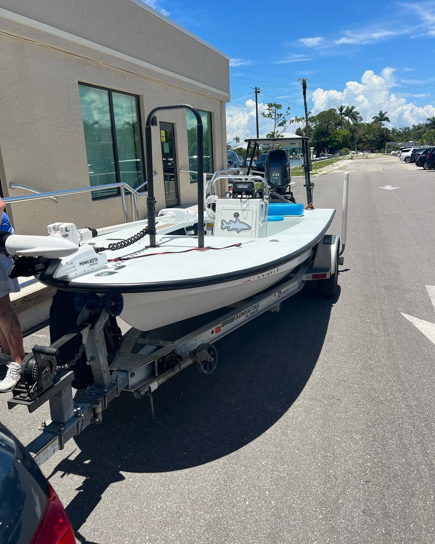 2014. DOLPHIN 16 RENEGADE PRO
AmeraTrail Trailer with swing tongue and spare tire mount
YAMAHA 70 2 years old approximately 300 hrs and a 5 year warranty.
LOWRANCE HDS7 GPS chartplotter with a Marine Tracks chip
MINNKOTA Terranova trolling motor 3 ye