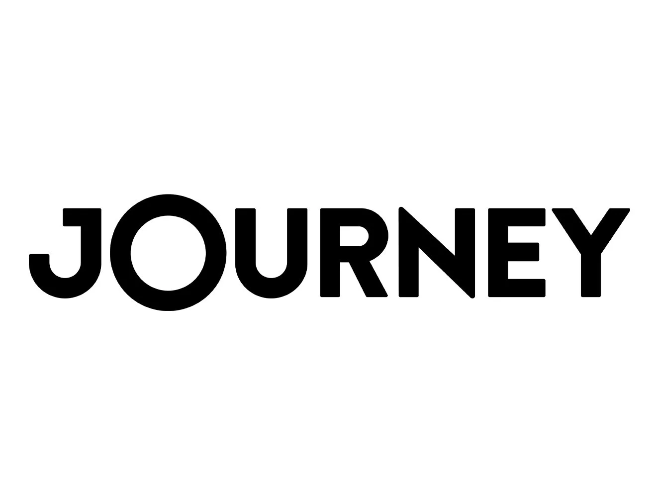 The word 'JOURNEY' in bold black letters on a white background.