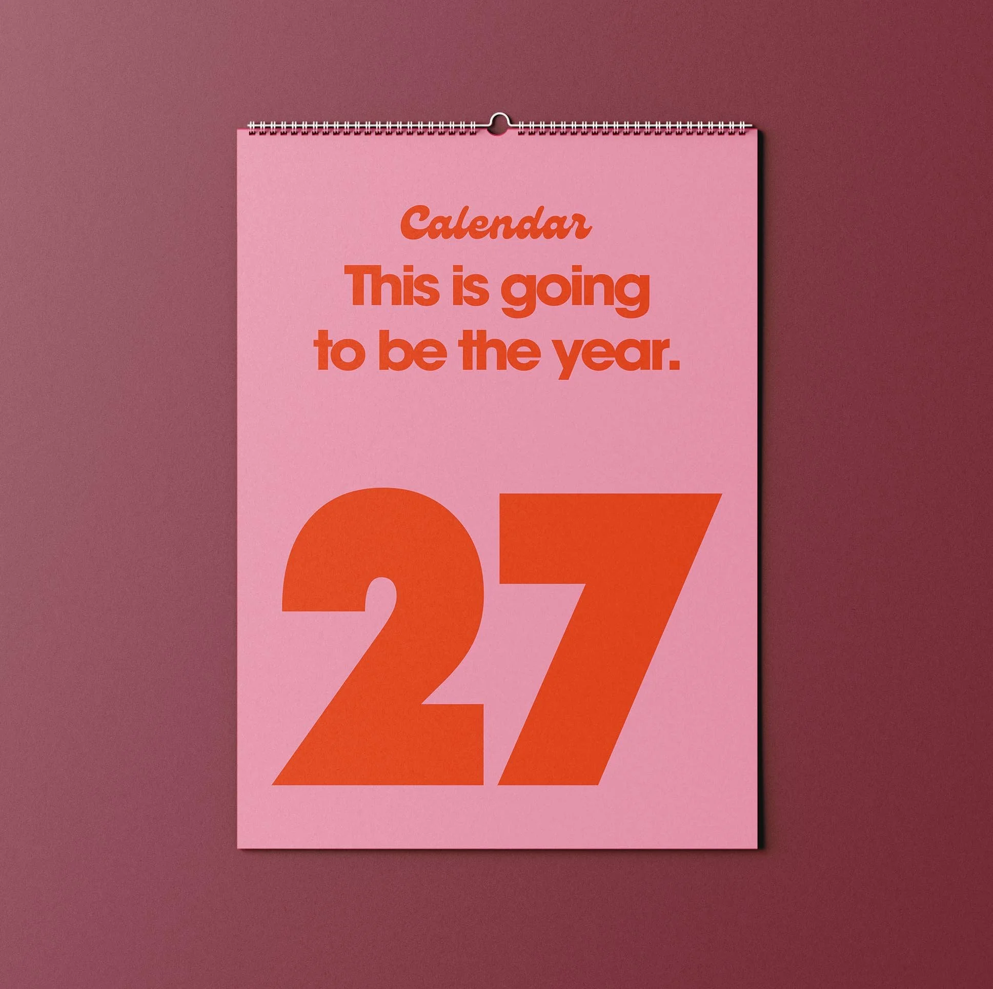 PINK 2027 Positive, Minimal Calendar
