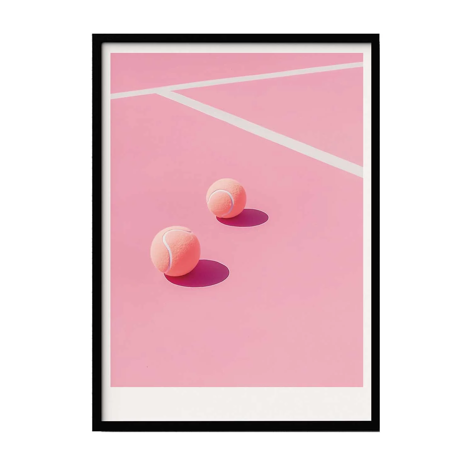 Pastel Tennis court in pink wall art poster print