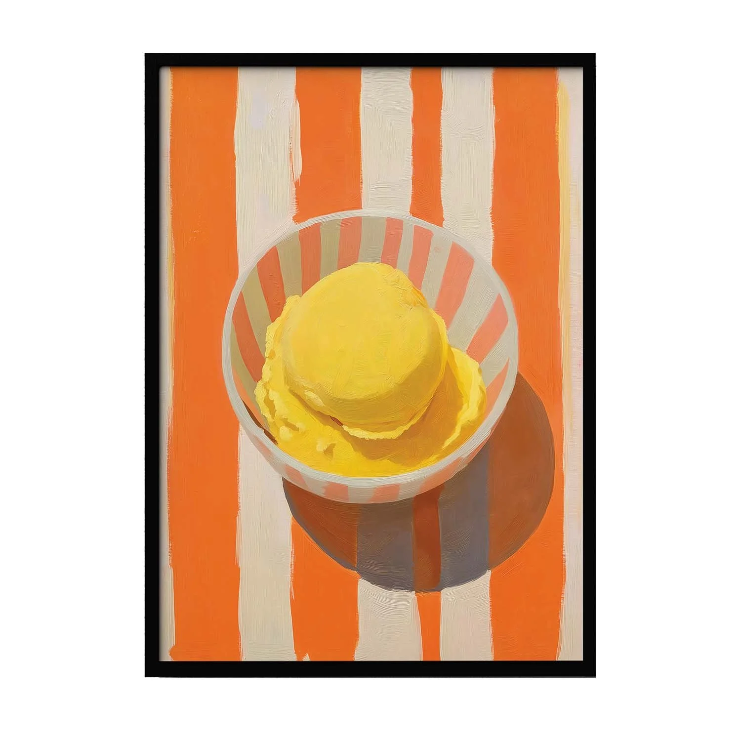 Striped wall art with an ice cream sorbet theme. poster print