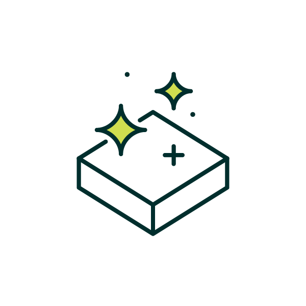 Illustration of a matchbox with sparkles and a plus sign, representing a magic or special effect.