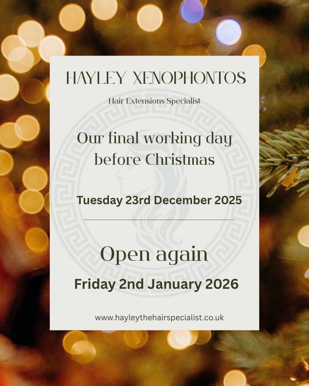 🎄 Christmas Opening Hours + Last Few Spaces Reminder 🎄
✨ It&rsquo;s beginning to look a lot like Christmas&hellip; and the salon diary is filling fast! ✨
Our final working day before the holidays will be:
🗓 Tuesday 23rd December 2025
We&rsquo;ll b