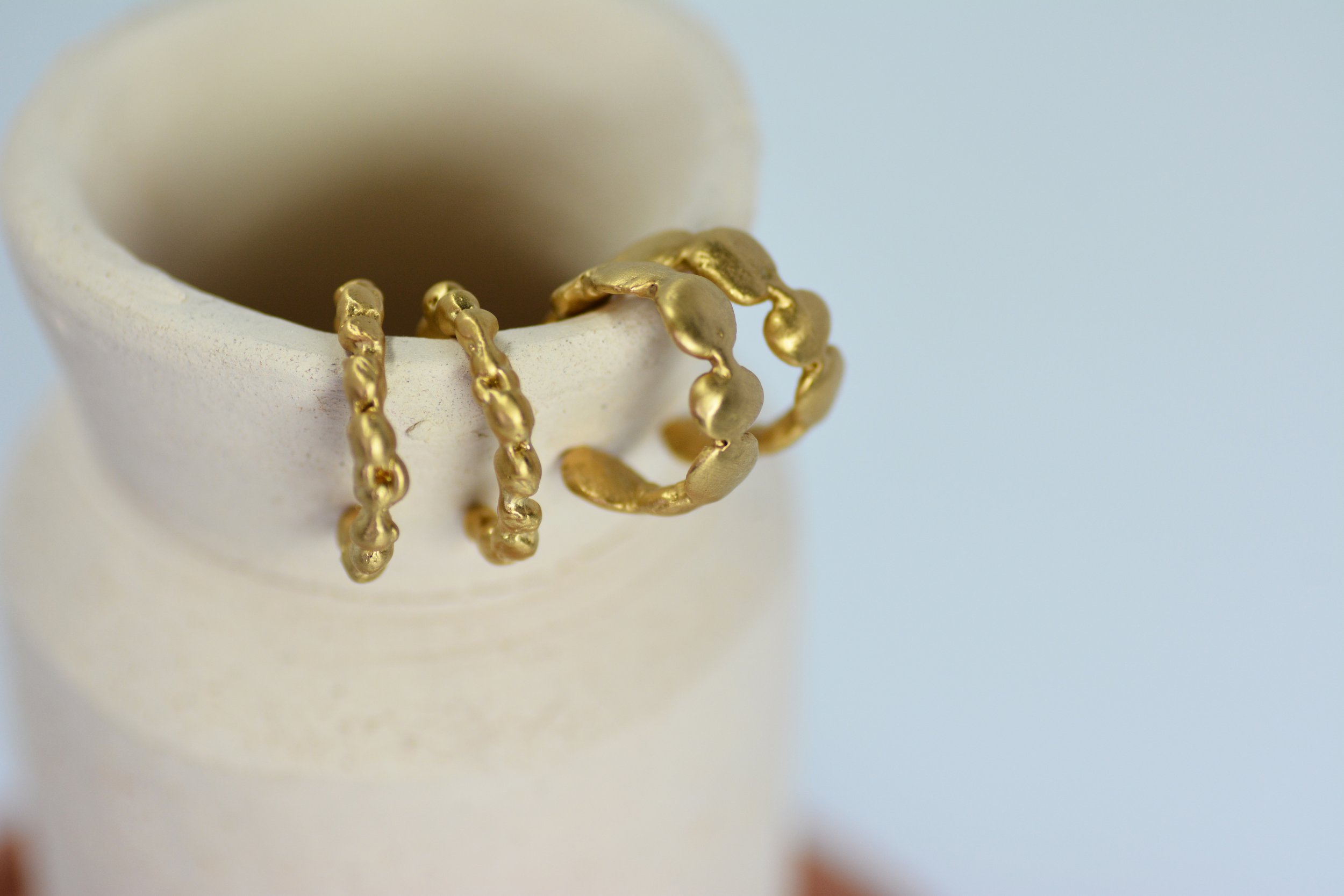 Gold plated textured hoops
