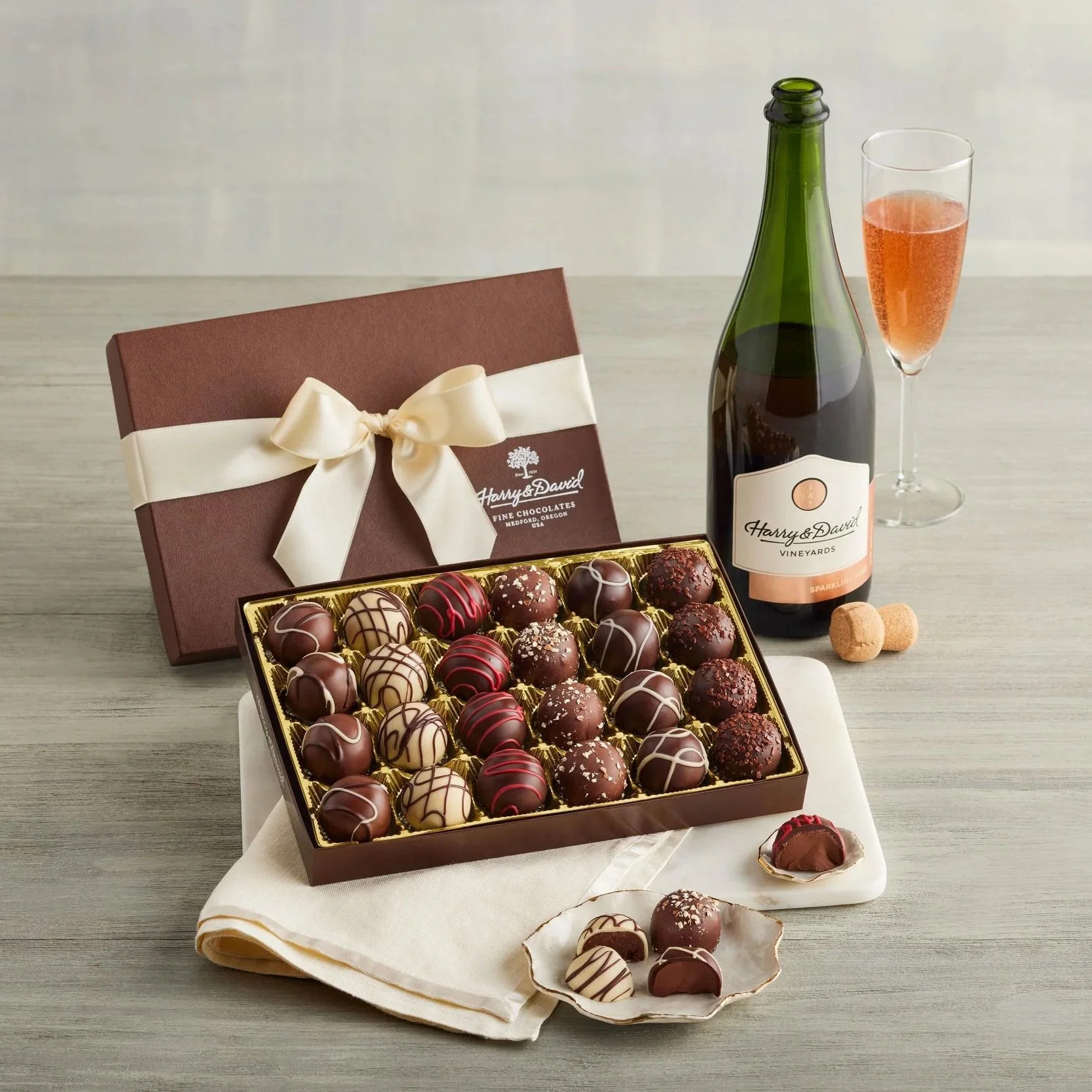 Chocolate Truffles and Sparkling Rosé
