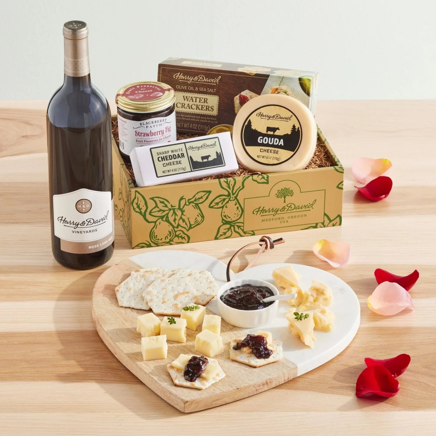 Valentine’s Day Cheese Gift with Wine