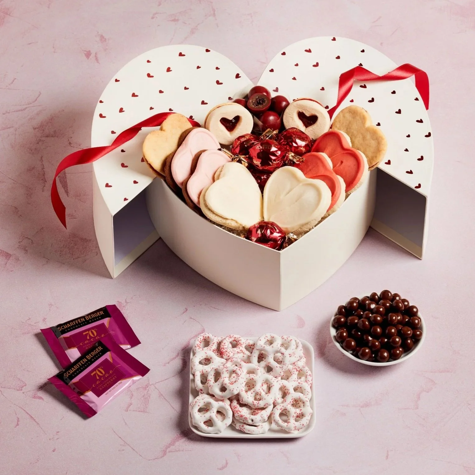 Heart-Shaped Gift Box of Treats
