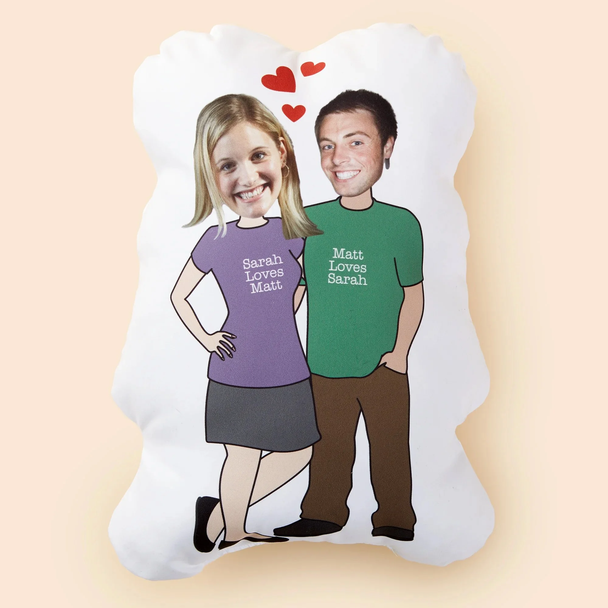 Couples Personalized Photo Character Throw Pillow