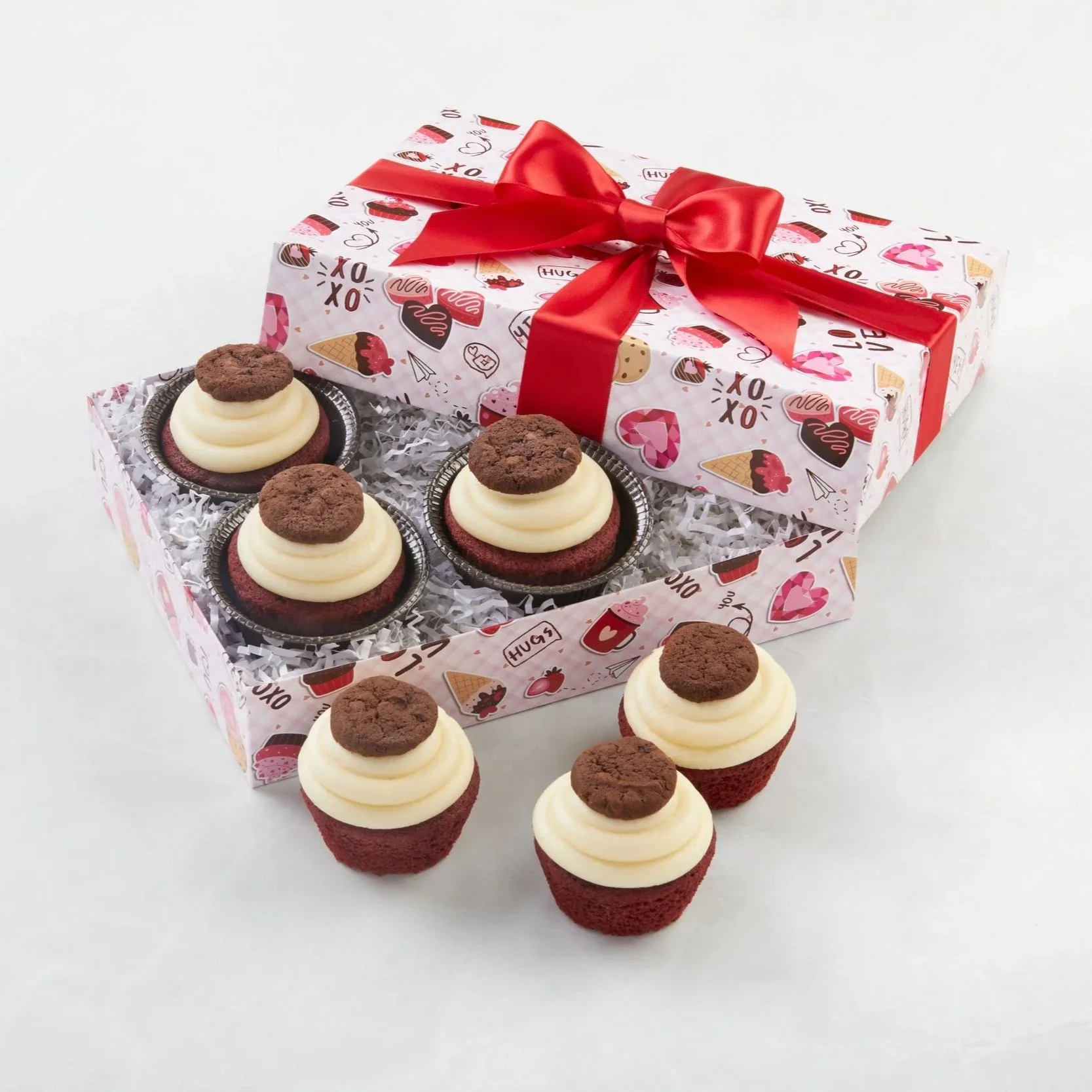 Red Velvet Buttercream-Frosted Valentine Cupcakes