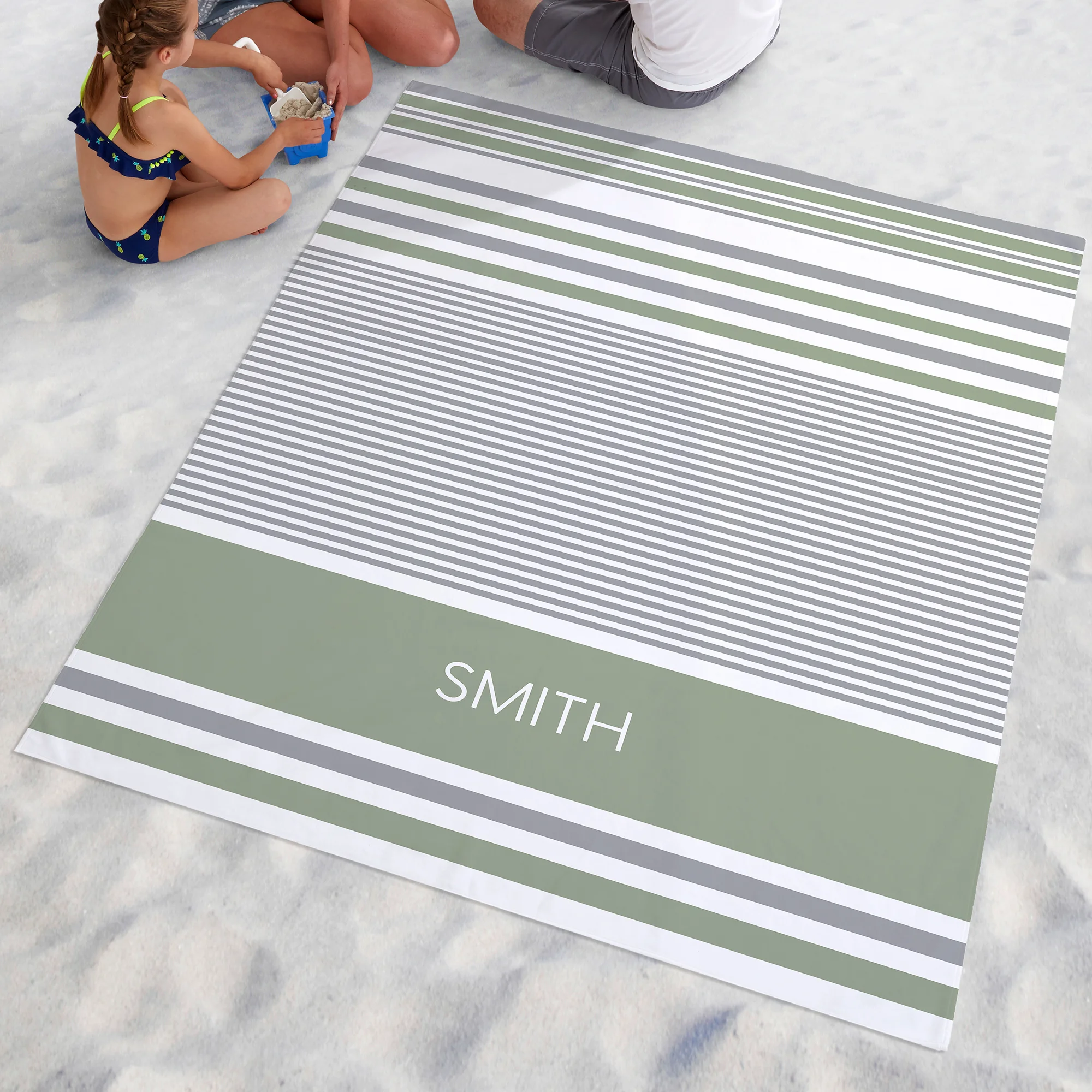 Turkish Stripes Personalized Beach Blanket