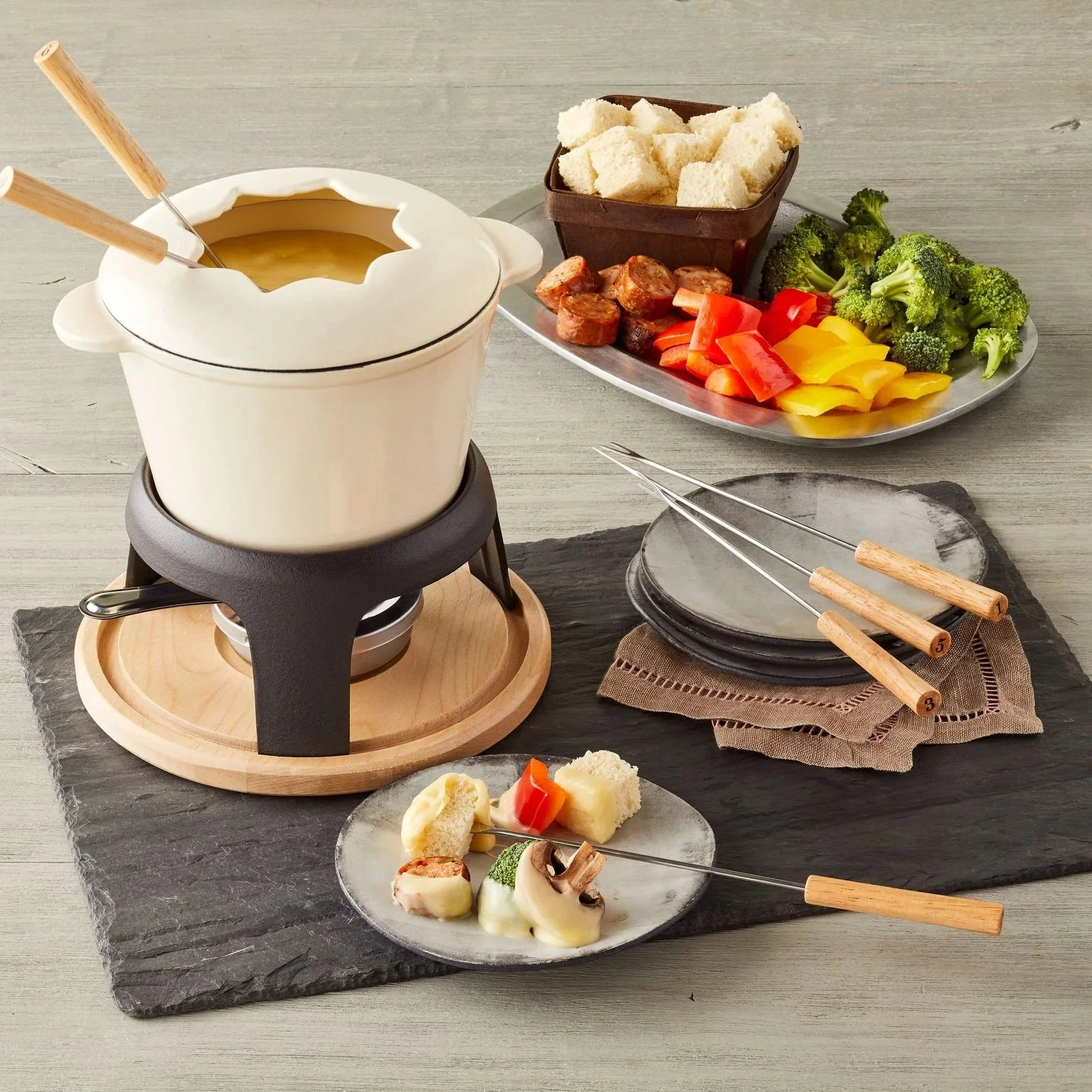 Cast Iron Fondue Set