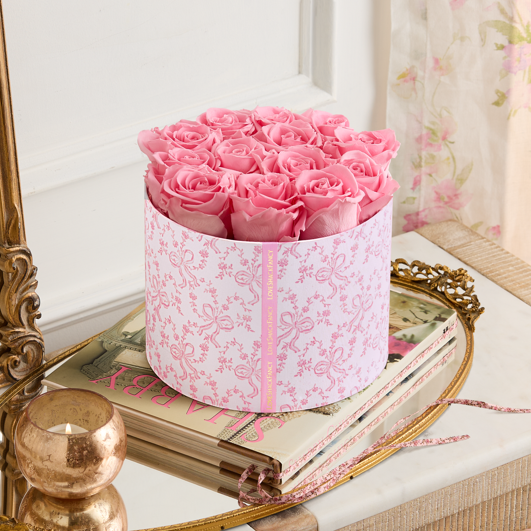 LoveShackFancy Blushing Bows Preserved Magnificent Roses®