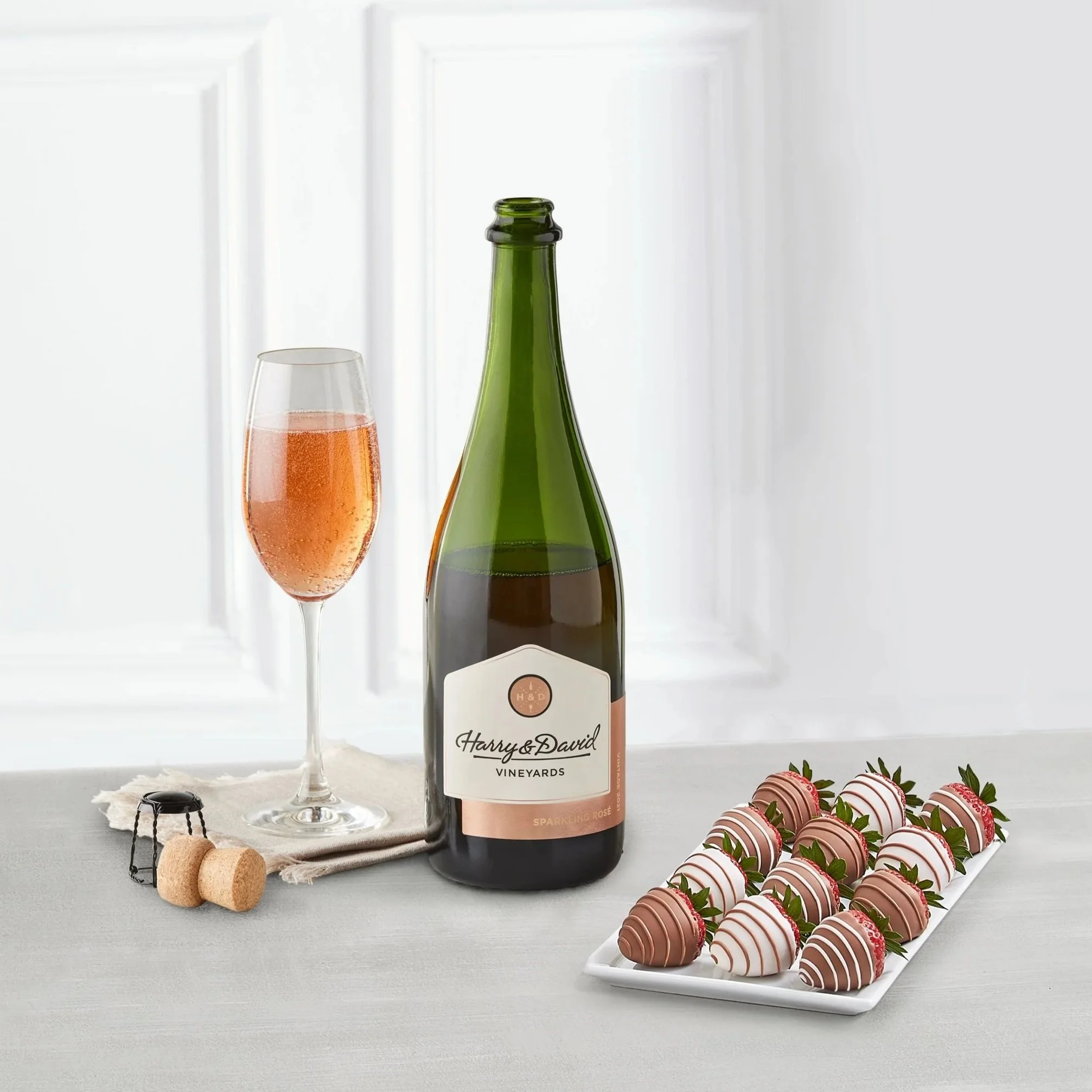 Gourmet Drizzled Strawberries and Wine