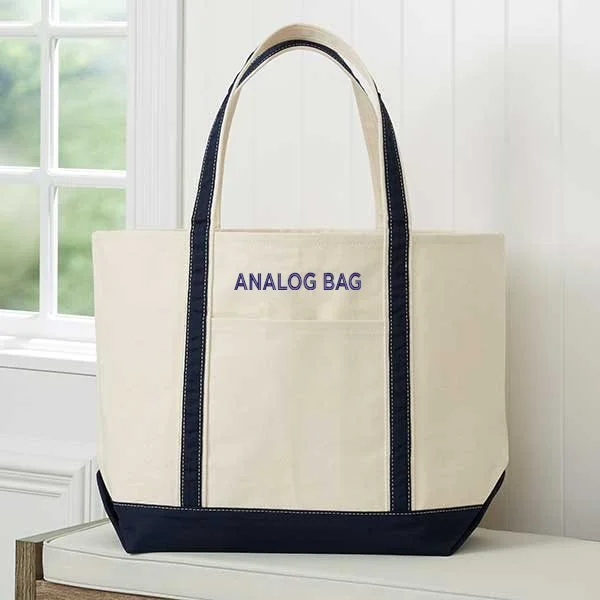 Embroidered Canvas Boat Tote