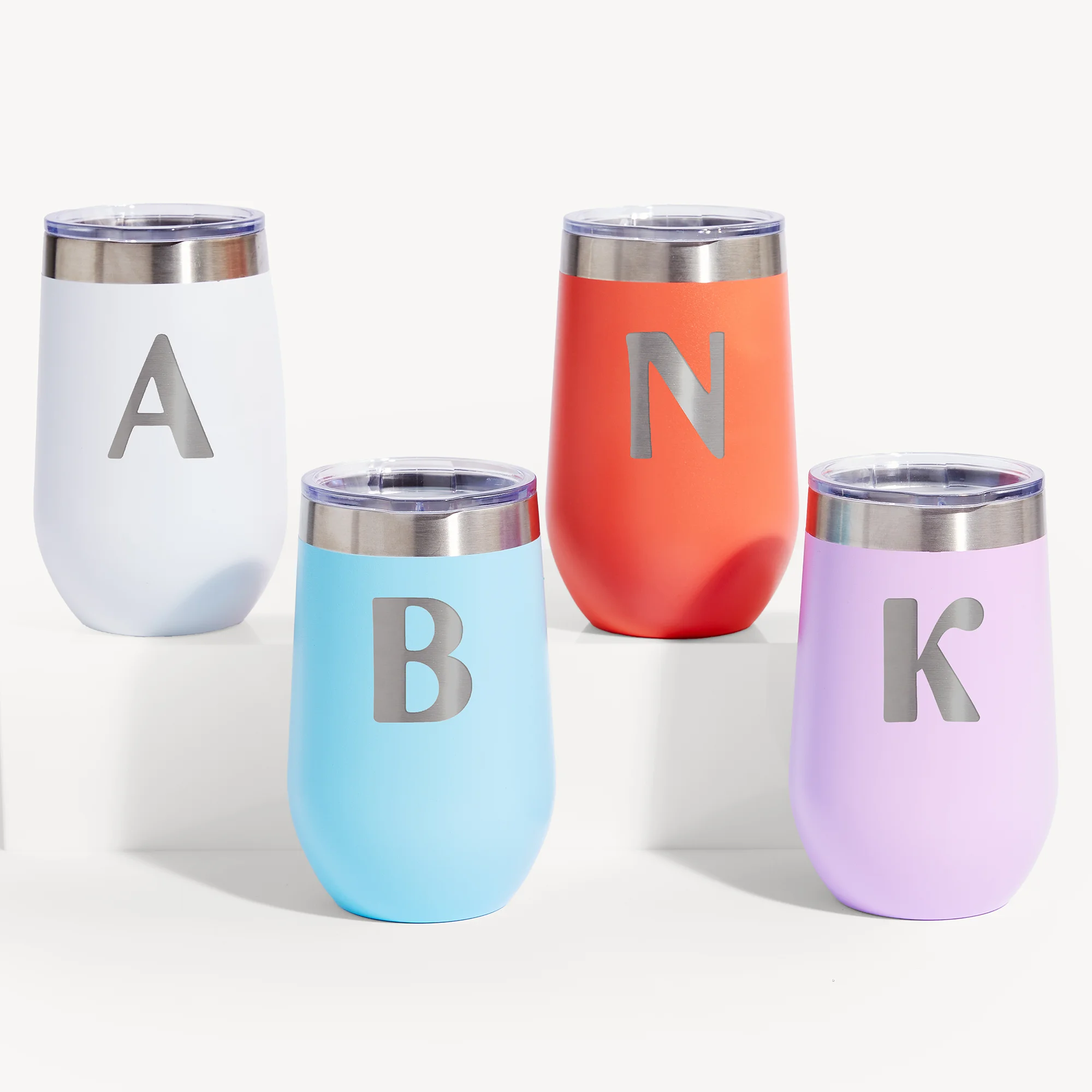 Cool Vibes Initial Stemless Tumbler with Lid