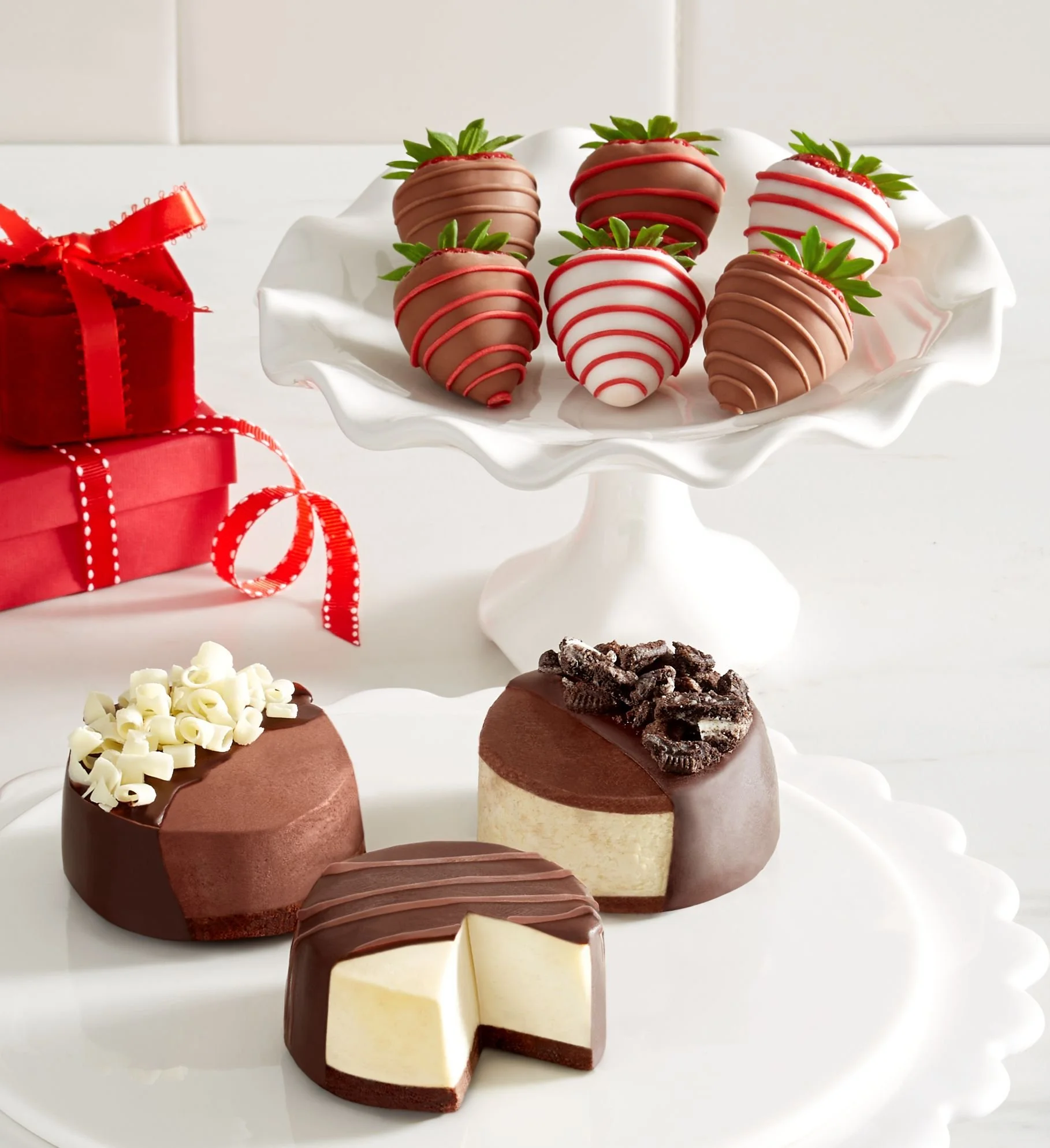 Cheesecake Trio™ with Love & Romance™ Dipped Strawberries