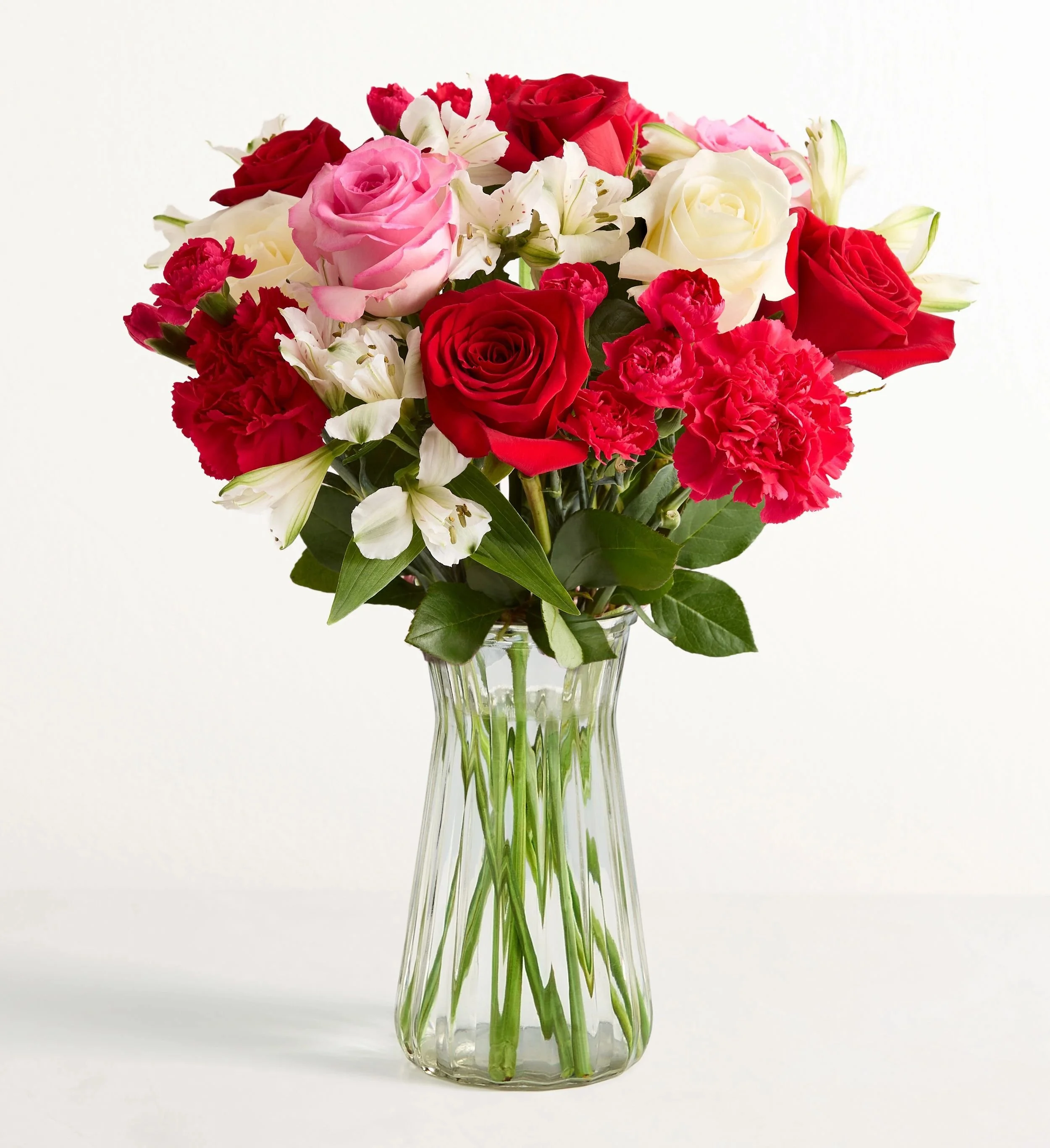 Precious Love Medley Double Bouquet (Clear Glass Vase)