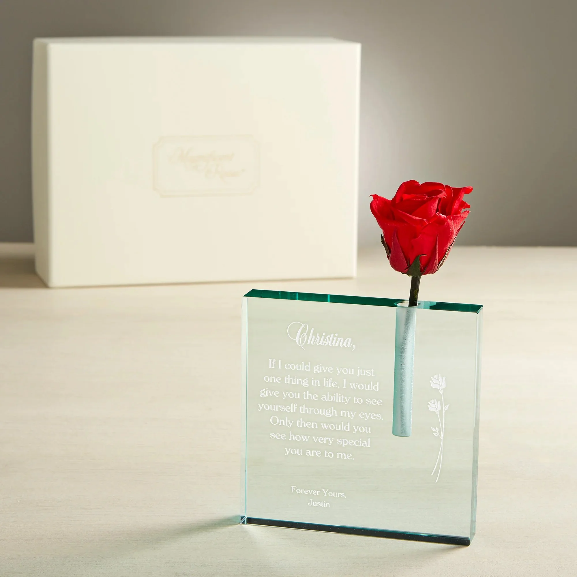 Magnificent Roses® Personalized Love Letter Bud Vase