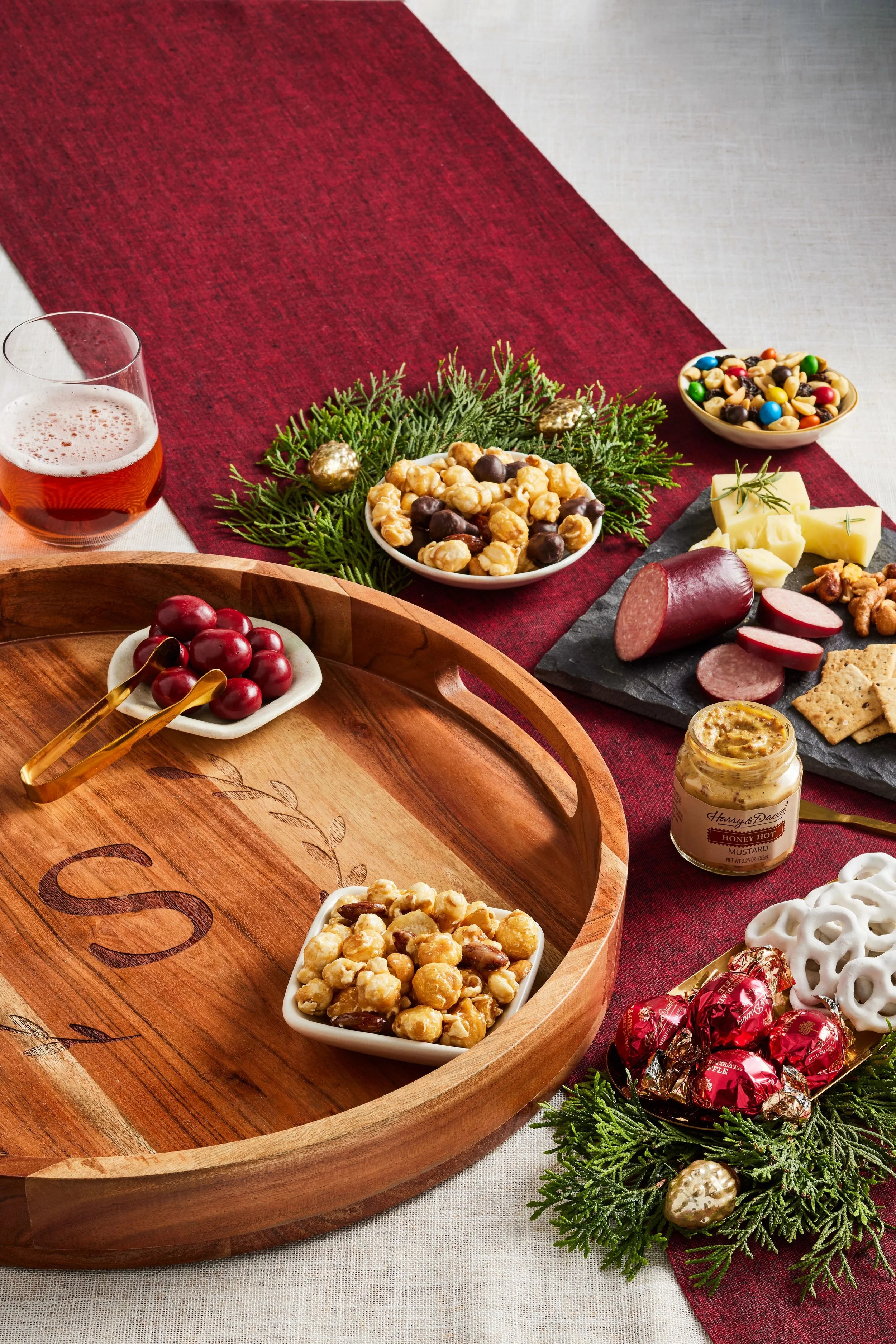 Christmas Snacks and Sparkler with Personalized Wooden Tray