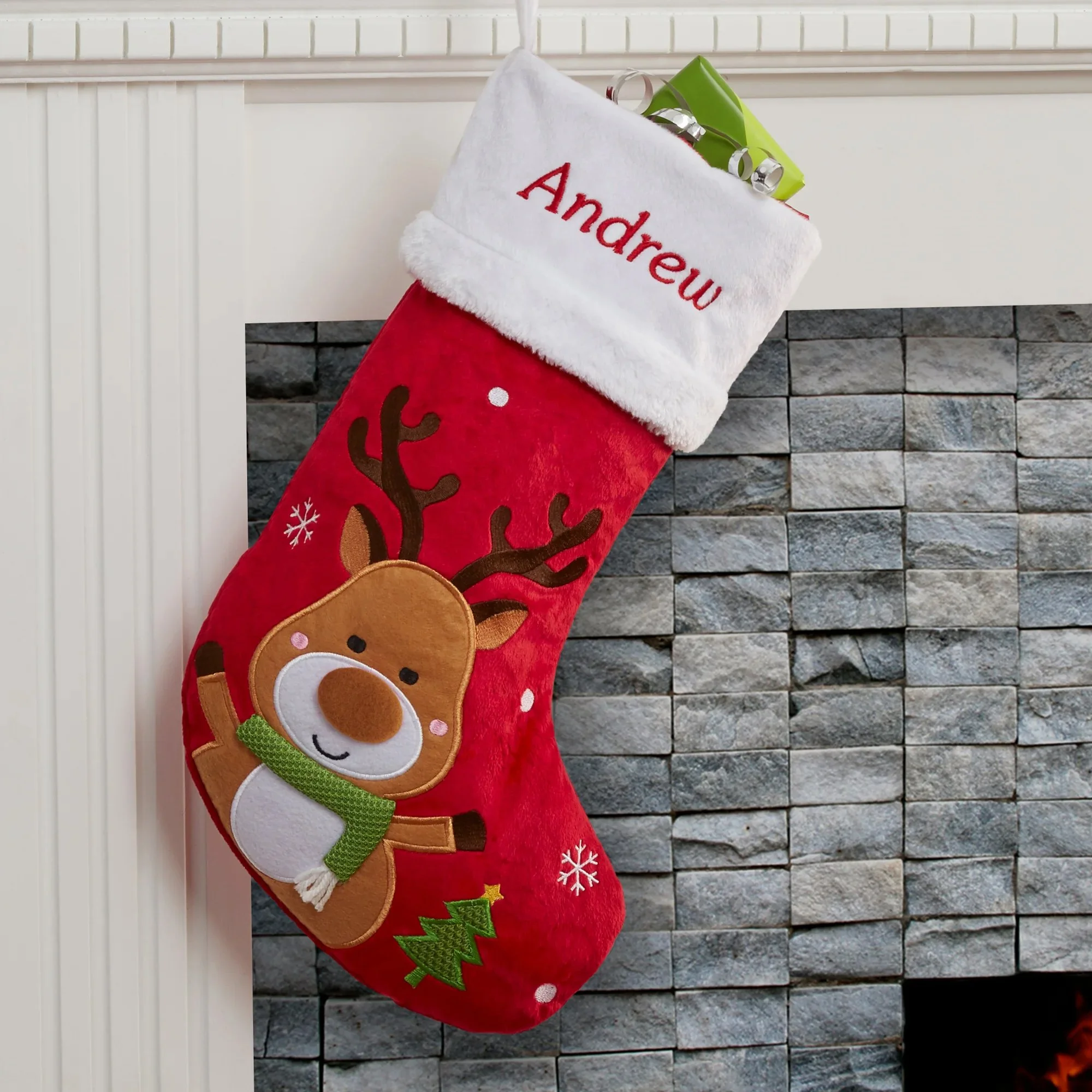 Personalized Christmas Stockings - Reindeer