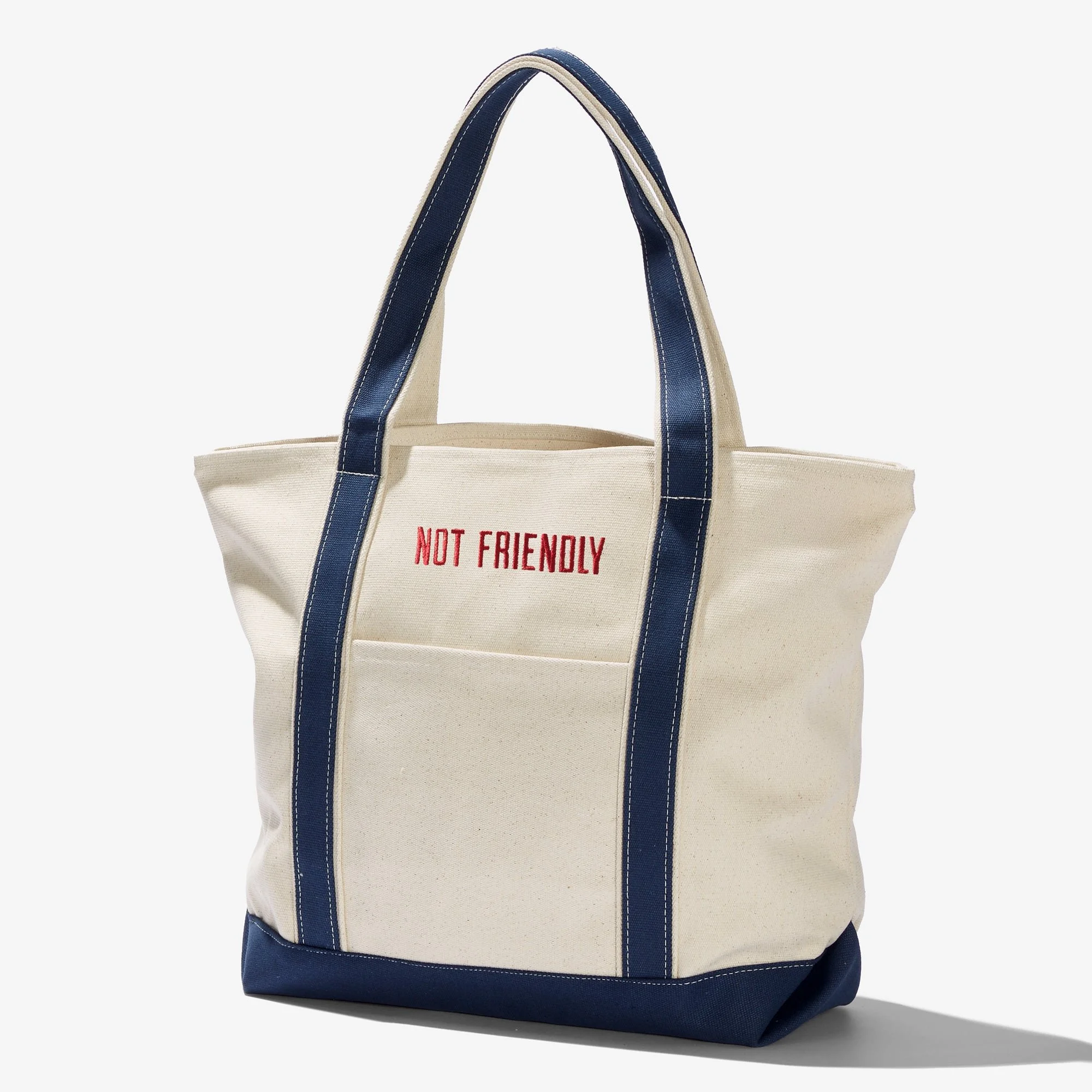 Embroidered Canvas Boat Tote