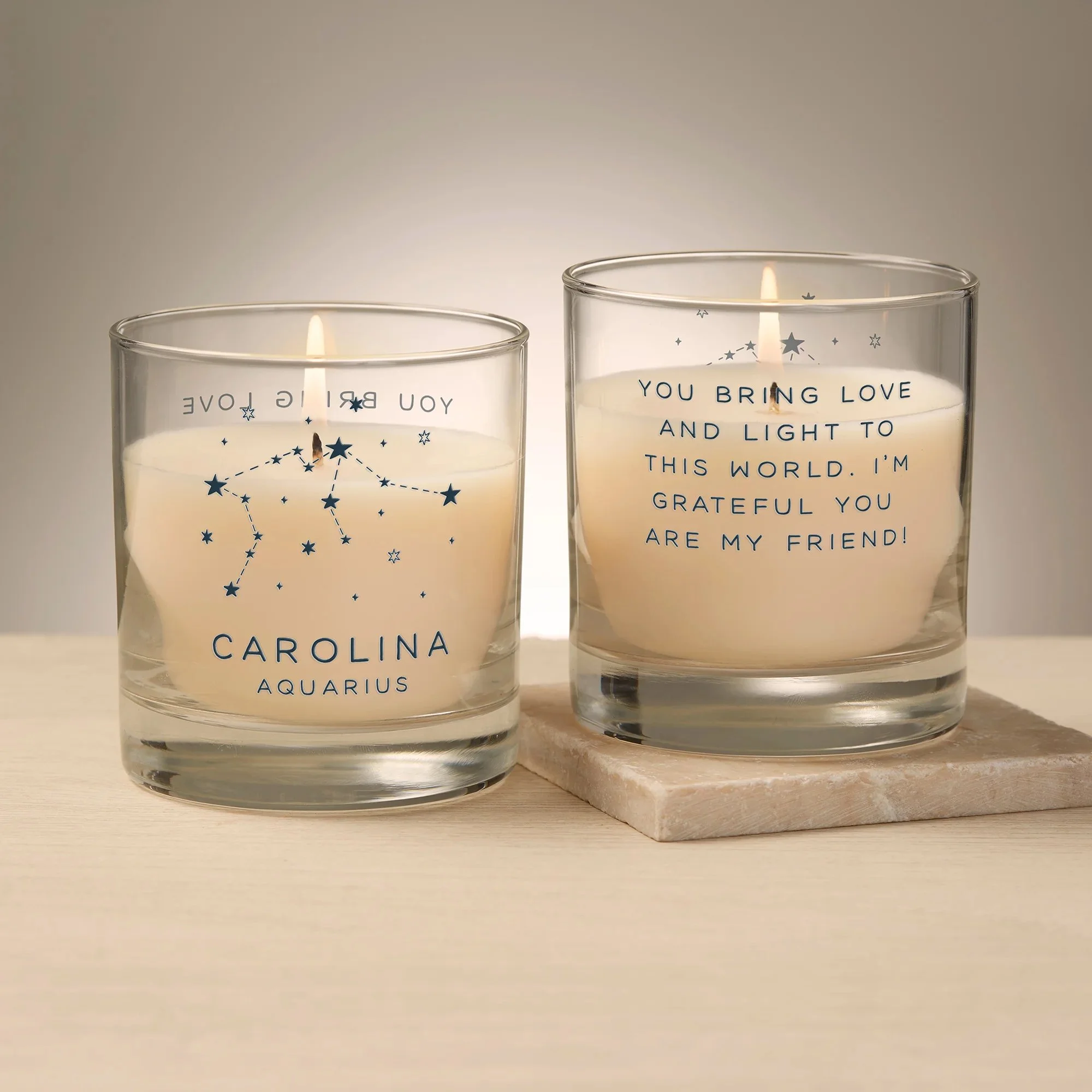 Zodiac Constellation Personalized 8oz Glass Candle