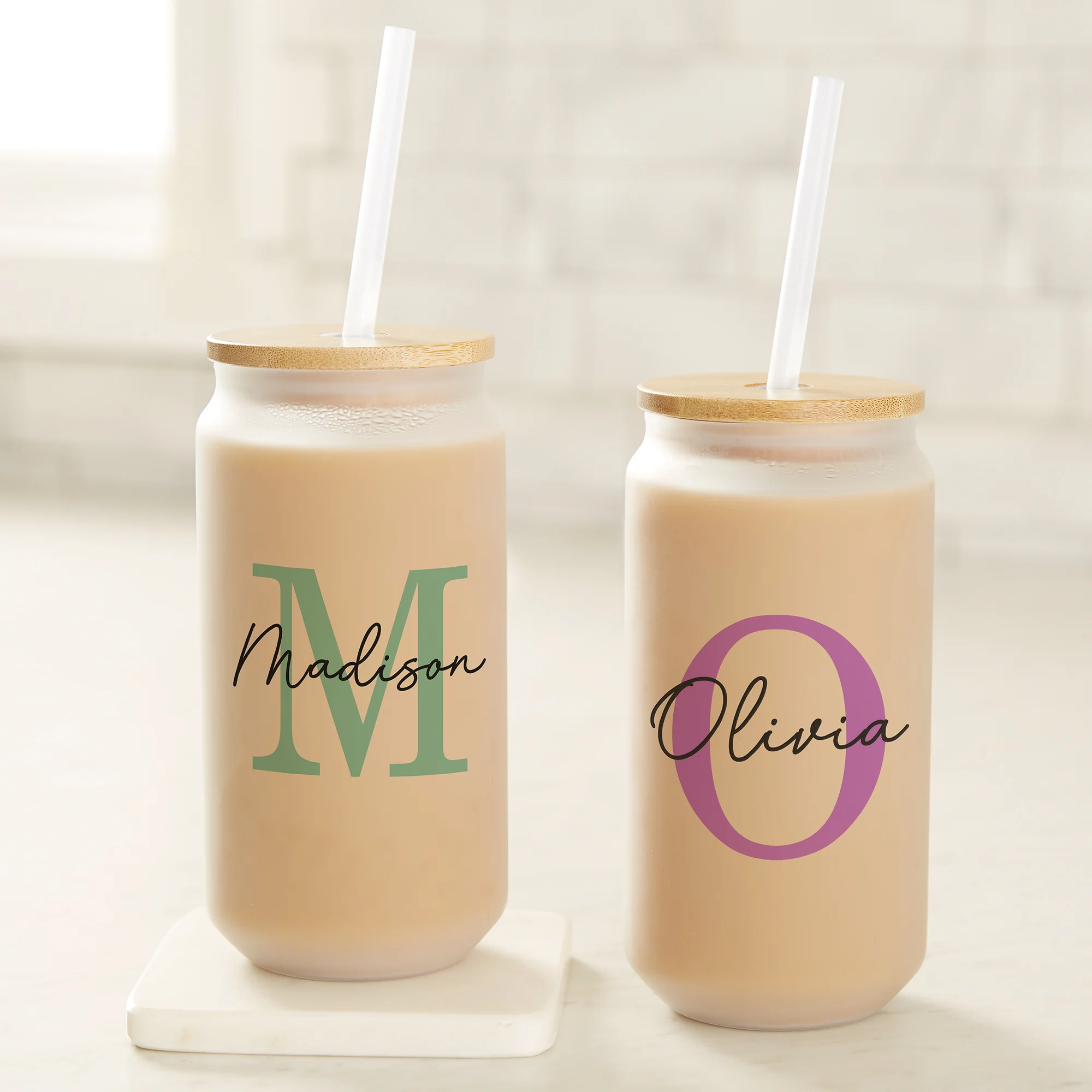 Simple Signature Personalized Frosted Iced Coffee Tumbler
