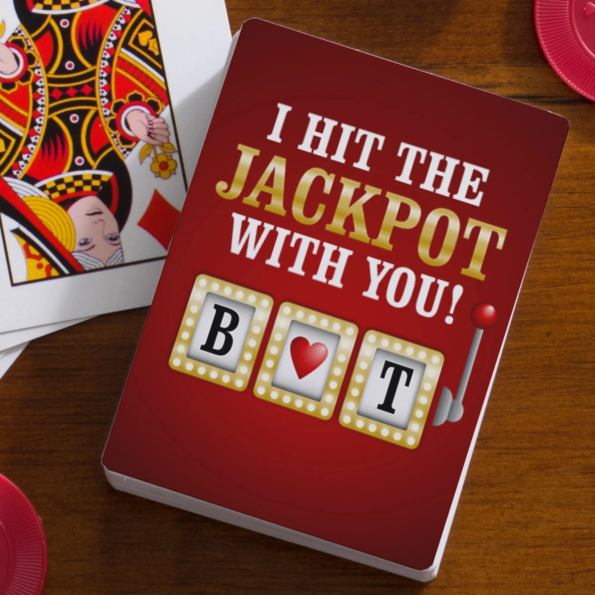 Hit the Jackpot Personalized Couple's Initials Playing Cards