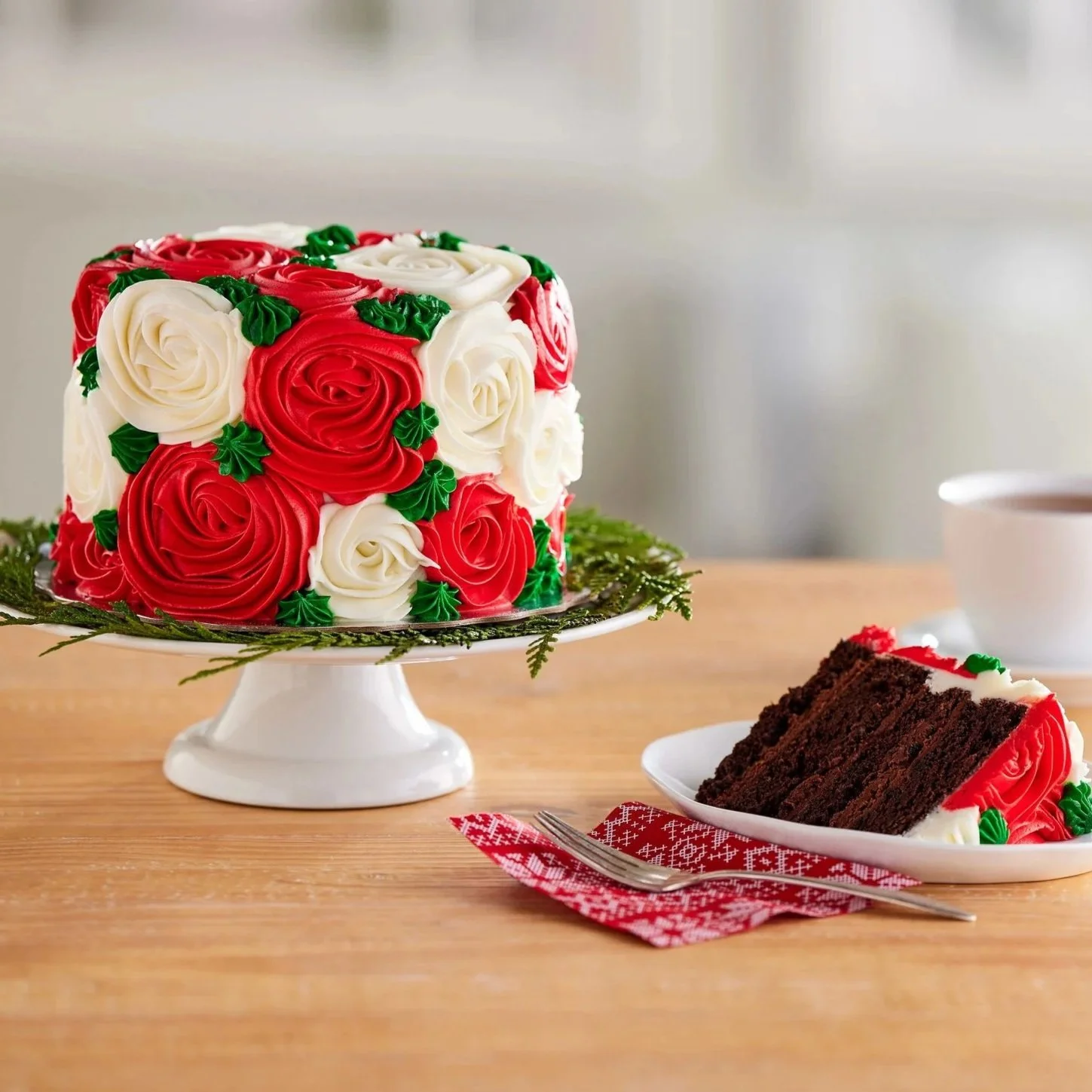 Holiday Rose Chocolate Cake