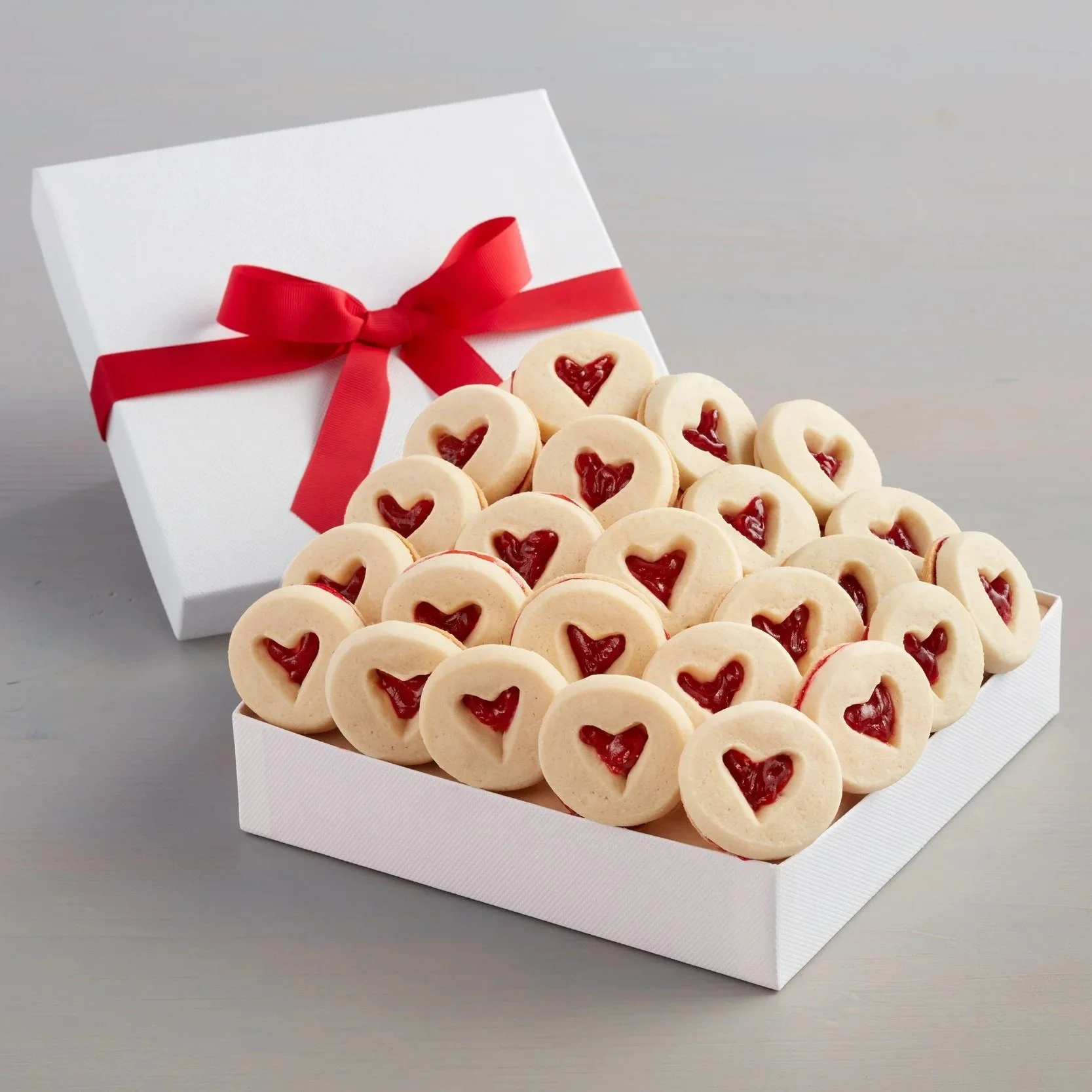Heart-Cutout Shortbread Cookies Gift Box