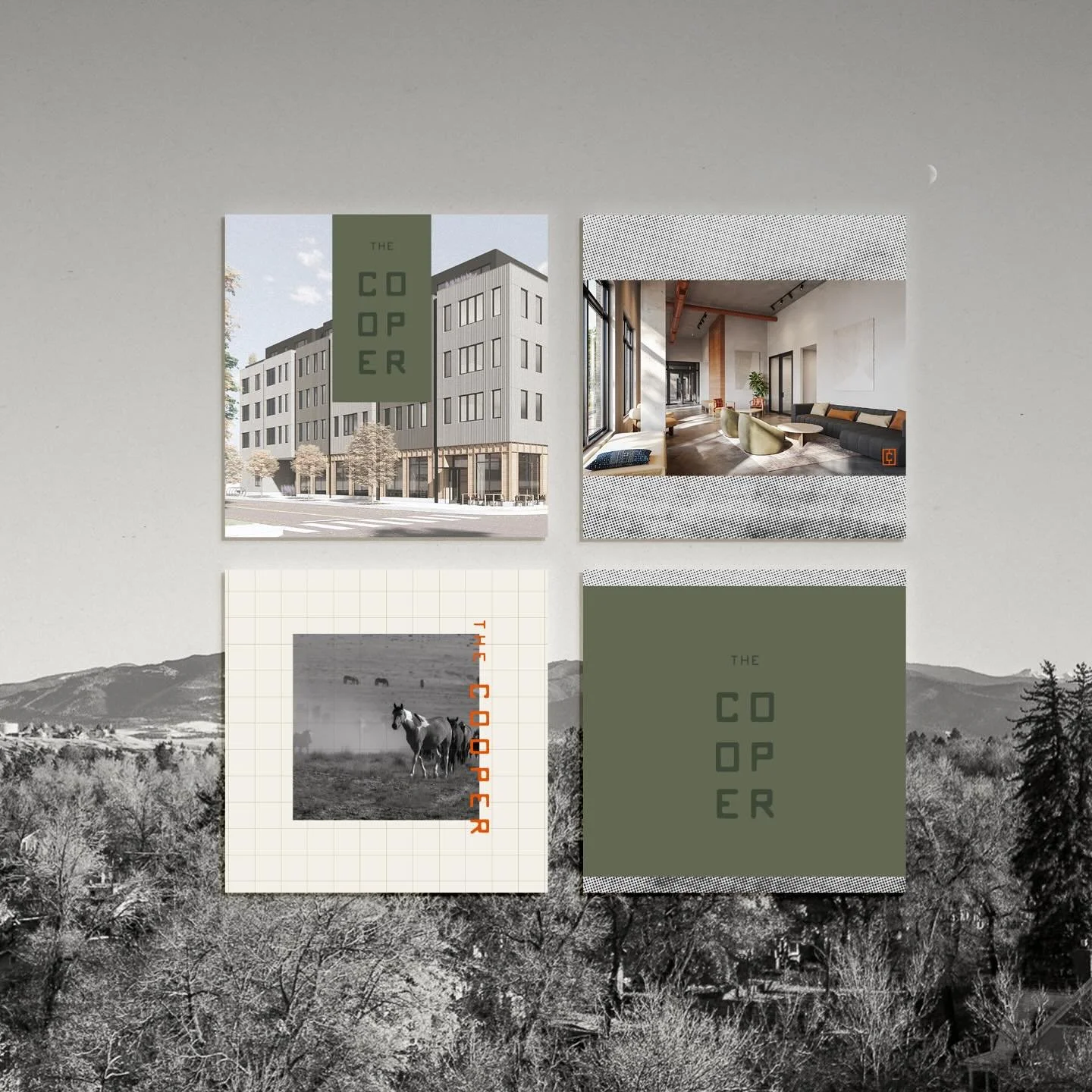 The Cooper Bozeman brand identity development.  #brandagency #logodesign #bozeman #dulcedesignco #realestatemarketing #apartmentmarketing #branddesign