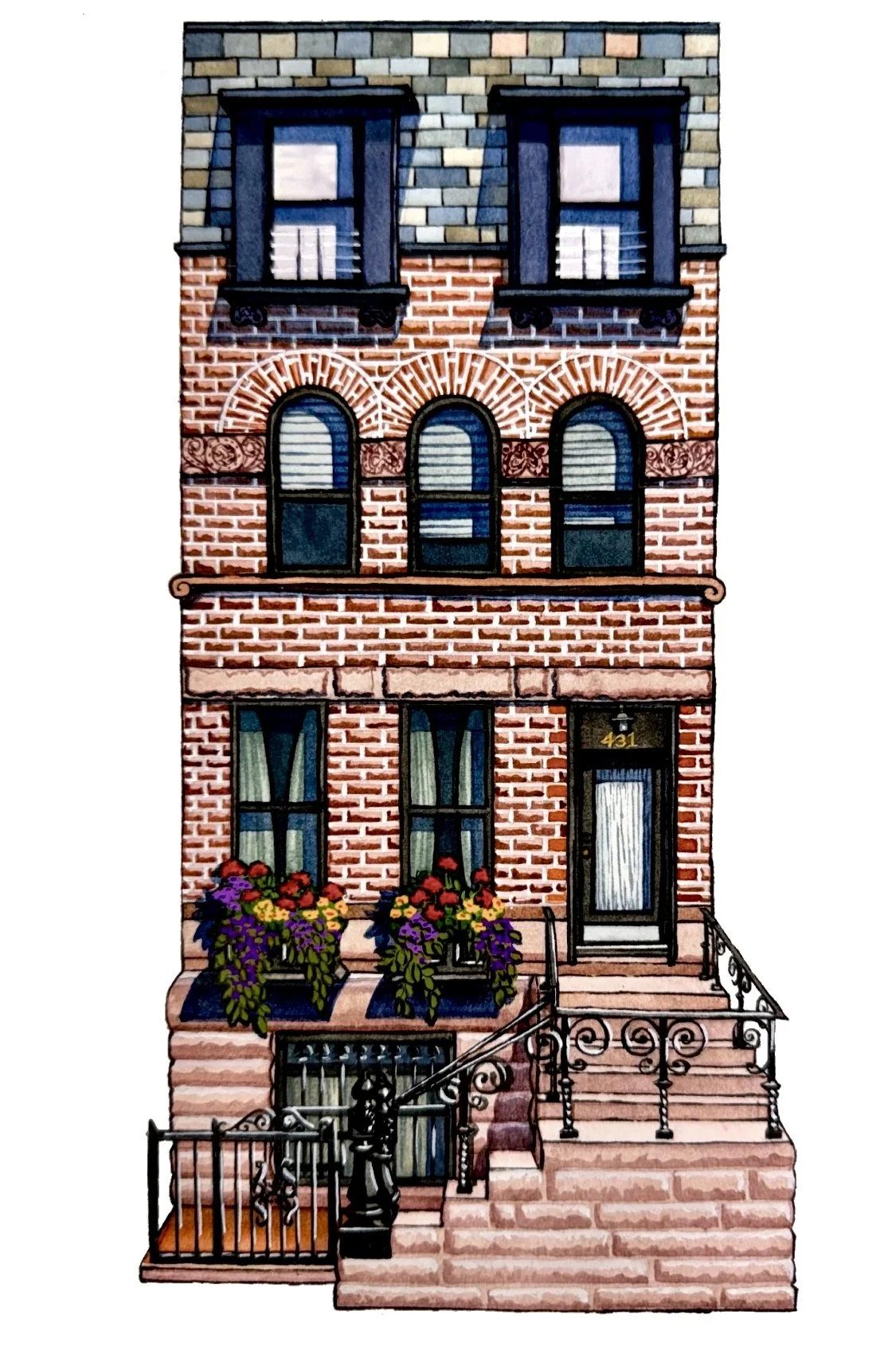 A House Portrait from Park Slope, Brooklyn, New York