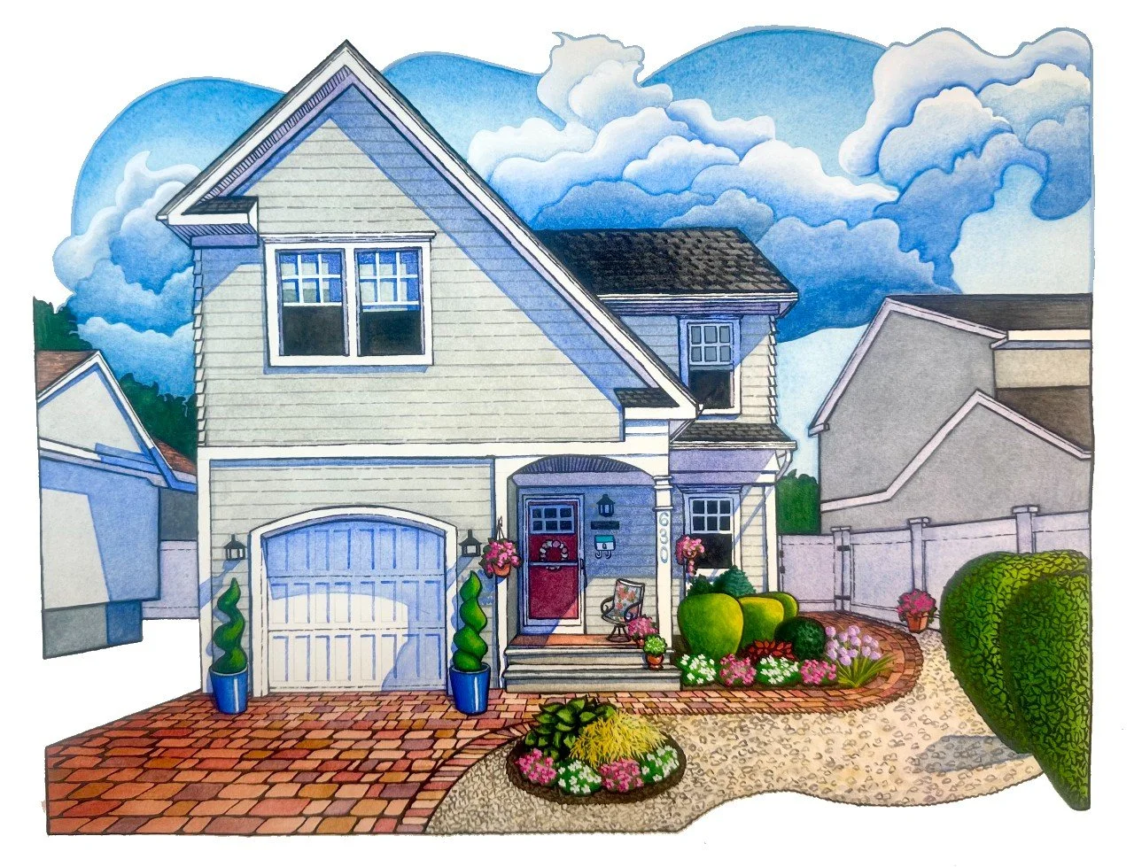 A House Portrait from Lake Como, Belmar, New Jersey